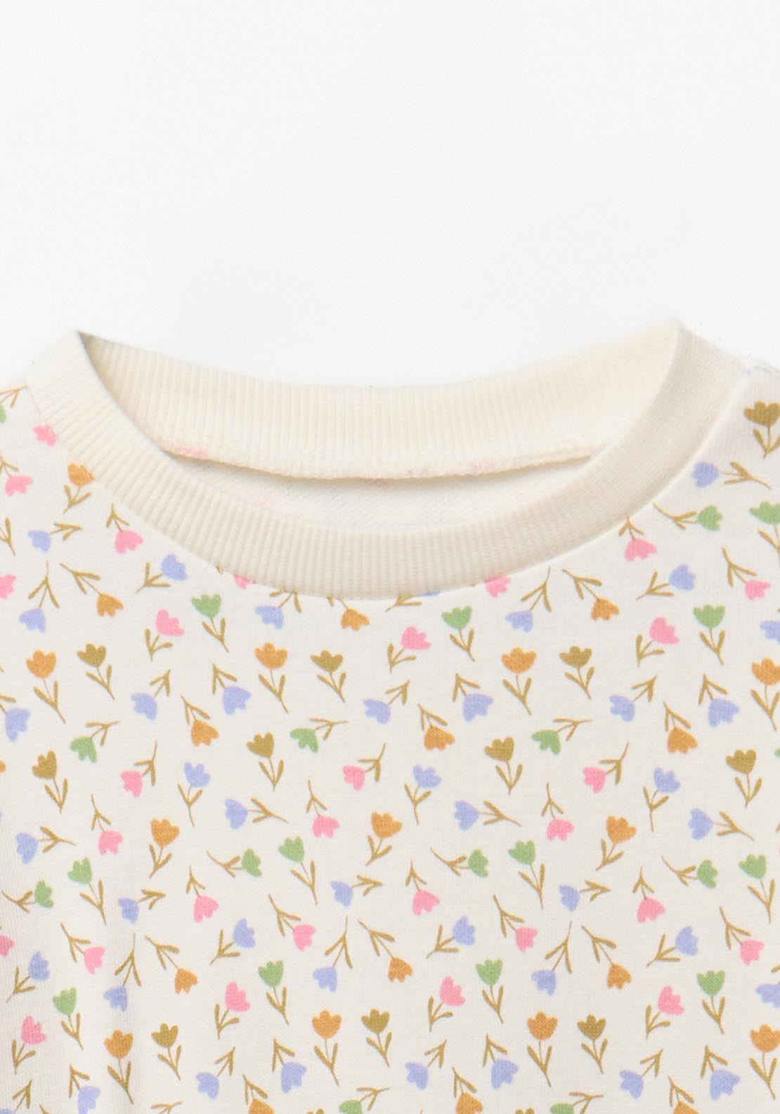 Sfera Floral Round Neck Sweatshirt - Cream 2 Shaws Department Stores