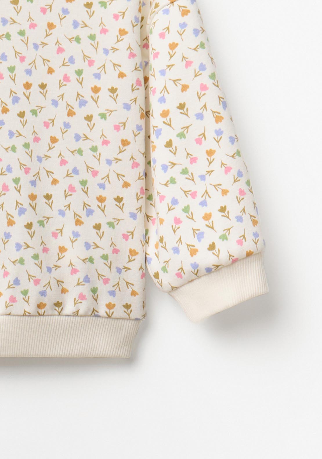 Sfera Floral Round Neck Sweatshirt - Cream 3 Shaws Department Stores