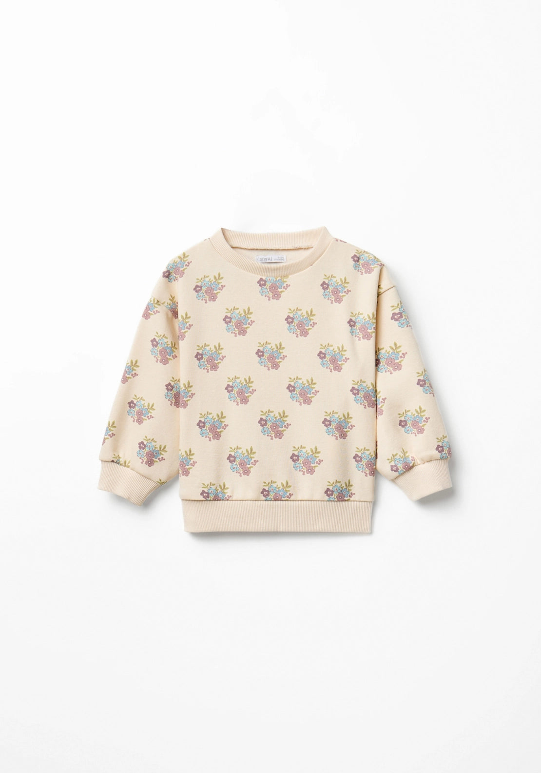 Floral Motif Sweatshirt - Cream