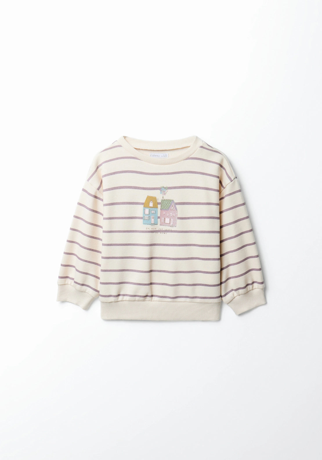 Striped House Sweatshirt - Cream