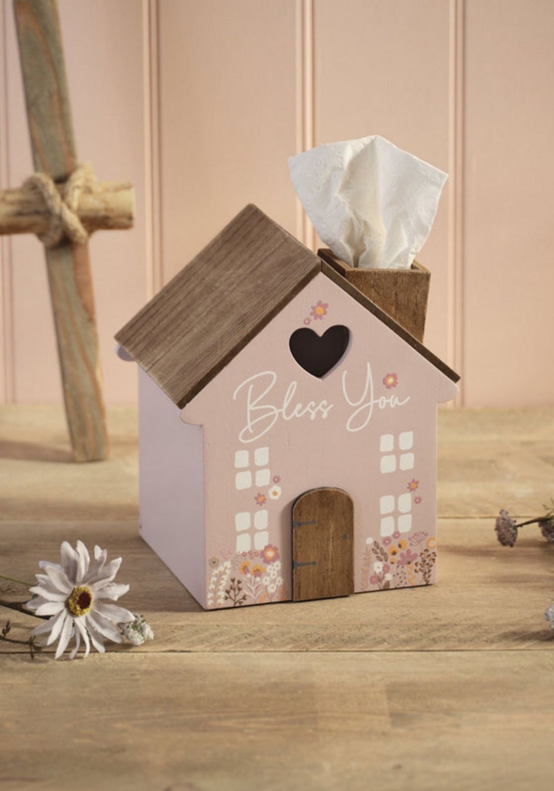 The Home Collection Floral Tissue House Box - Pink 1 Shaws Department Stores
