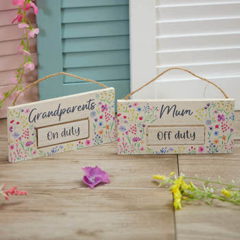 The Home Collection Grandparents Off & On Duty Plaque - Spin Wood Sign 1 Shaws Department Stores