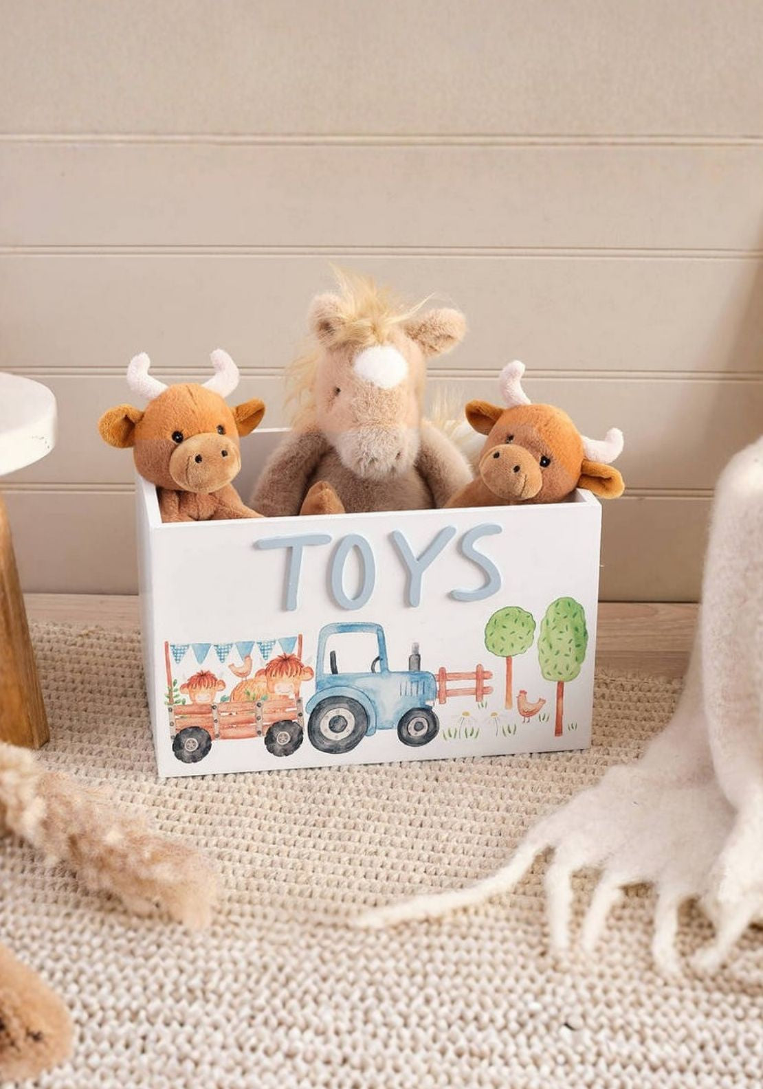 The Home Collection Cow With Tractor Toy Crate - Multi 1 Shaws Department Stores