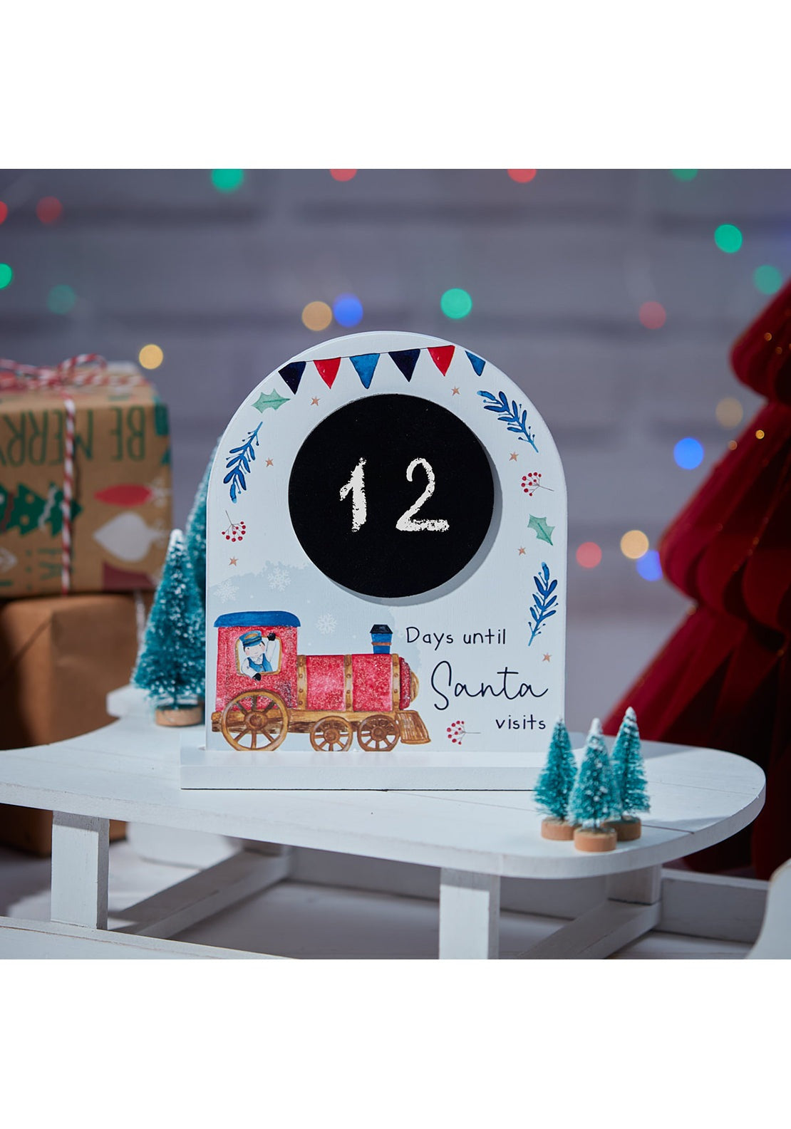 The Home Christmas Christmas Red Train Countdown Chalkboard 1 Shaws Department Stores