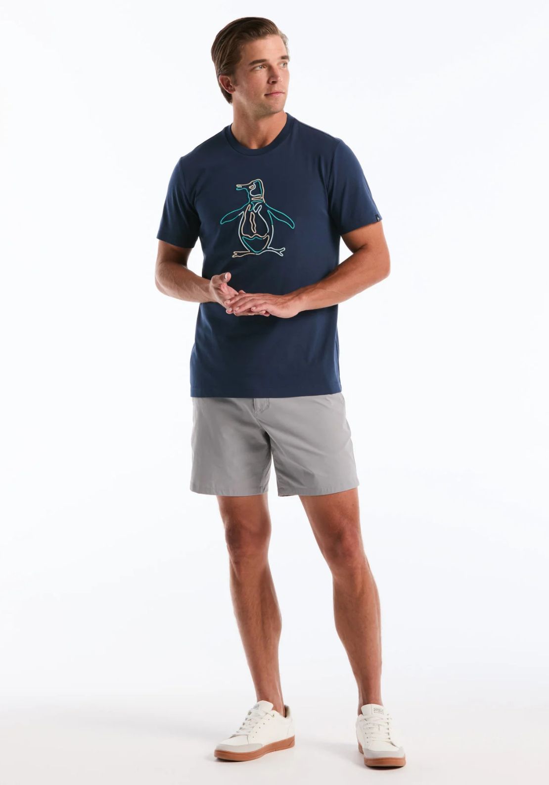 Penguin Outline Pete Graphic T-Shirt - 485 Sargasso Sea 3 Shaws Department Stores