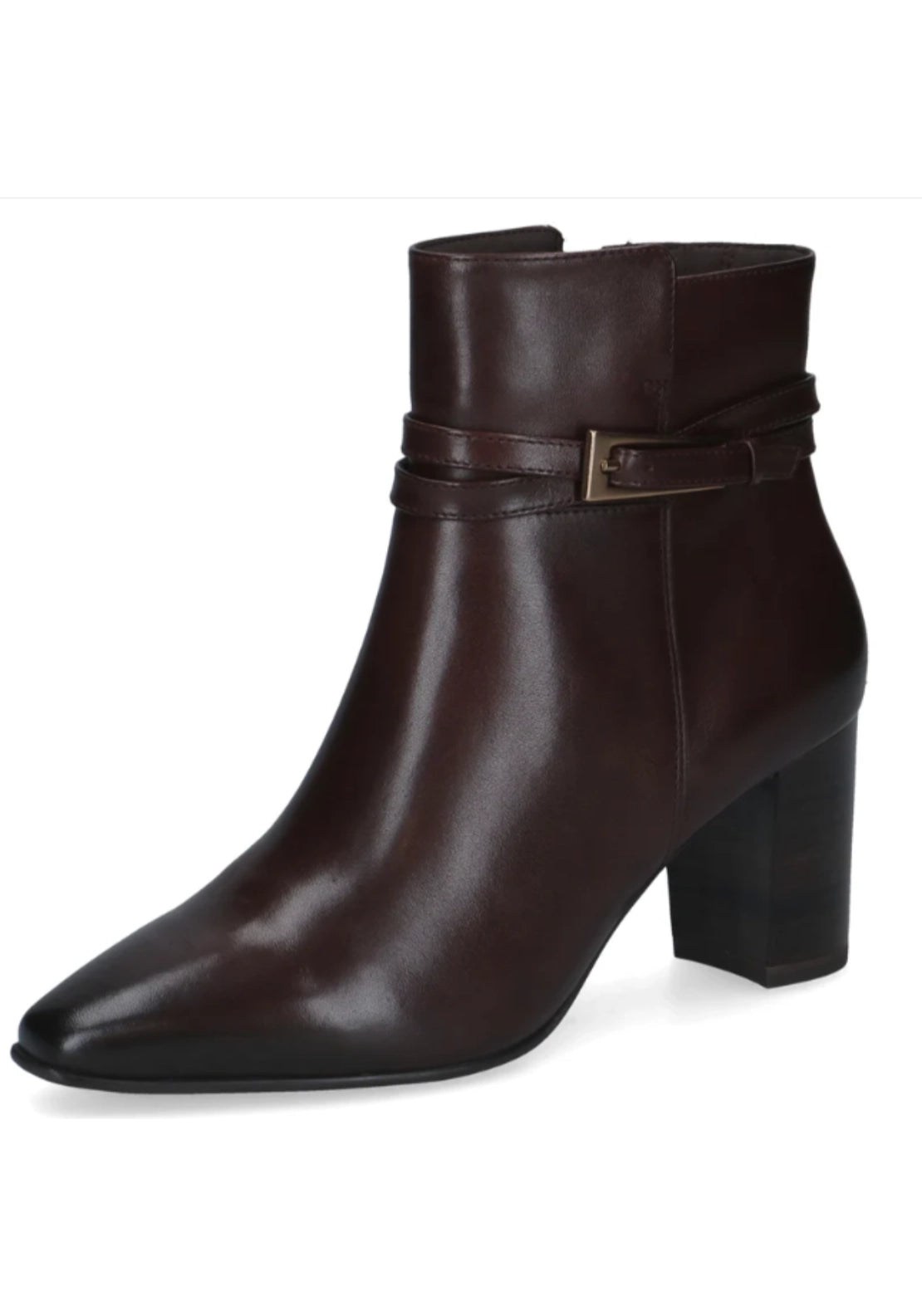 Block Heel Double Strap Boot - Dk Brown