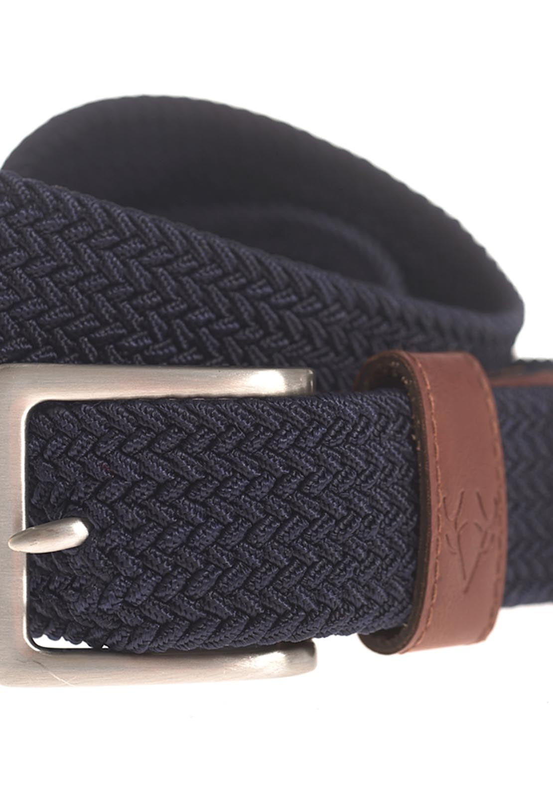Vedoneire Mens Braided Stretch Belt - Navy 2 Shaws Department Stores