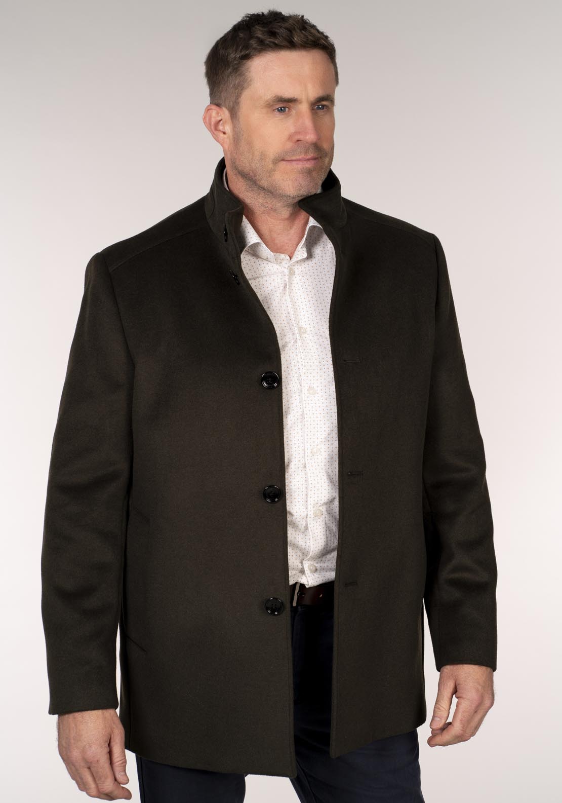 Daniel Grahame Watson 3/4 Wool Coat - Brown 5 Shaws Department Stores