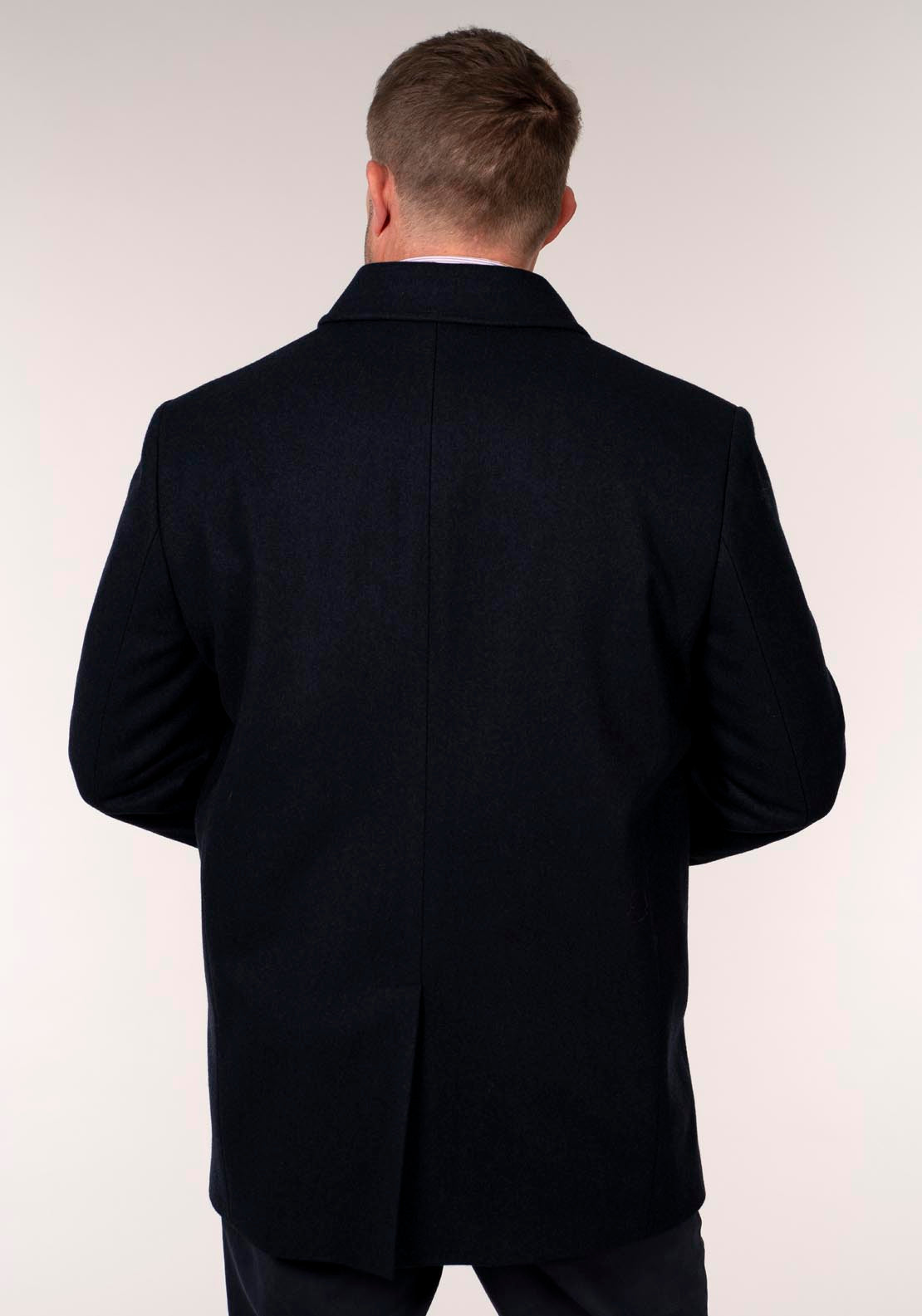 Daniel Grahame Bales 3/4 Wool Coat - Blue 2 Shaws Department Stores