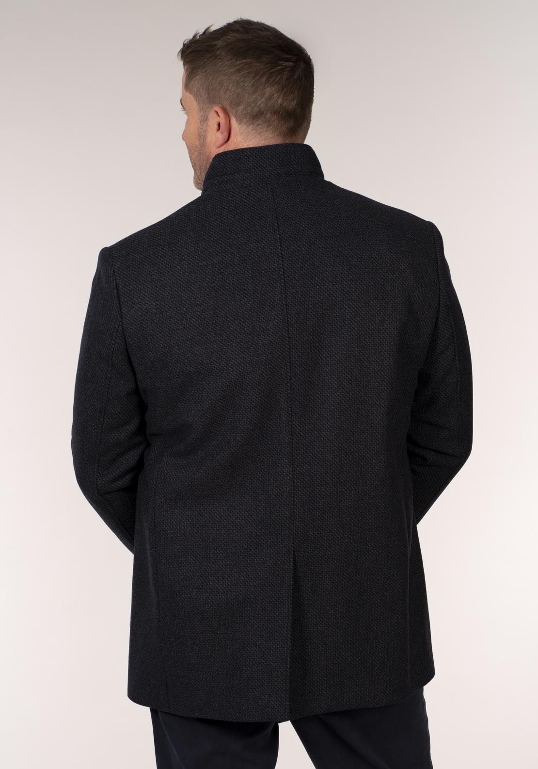 Daniel Grahame Watson 3/4 Wool Coat - Navy 2 Shaws Department Stores