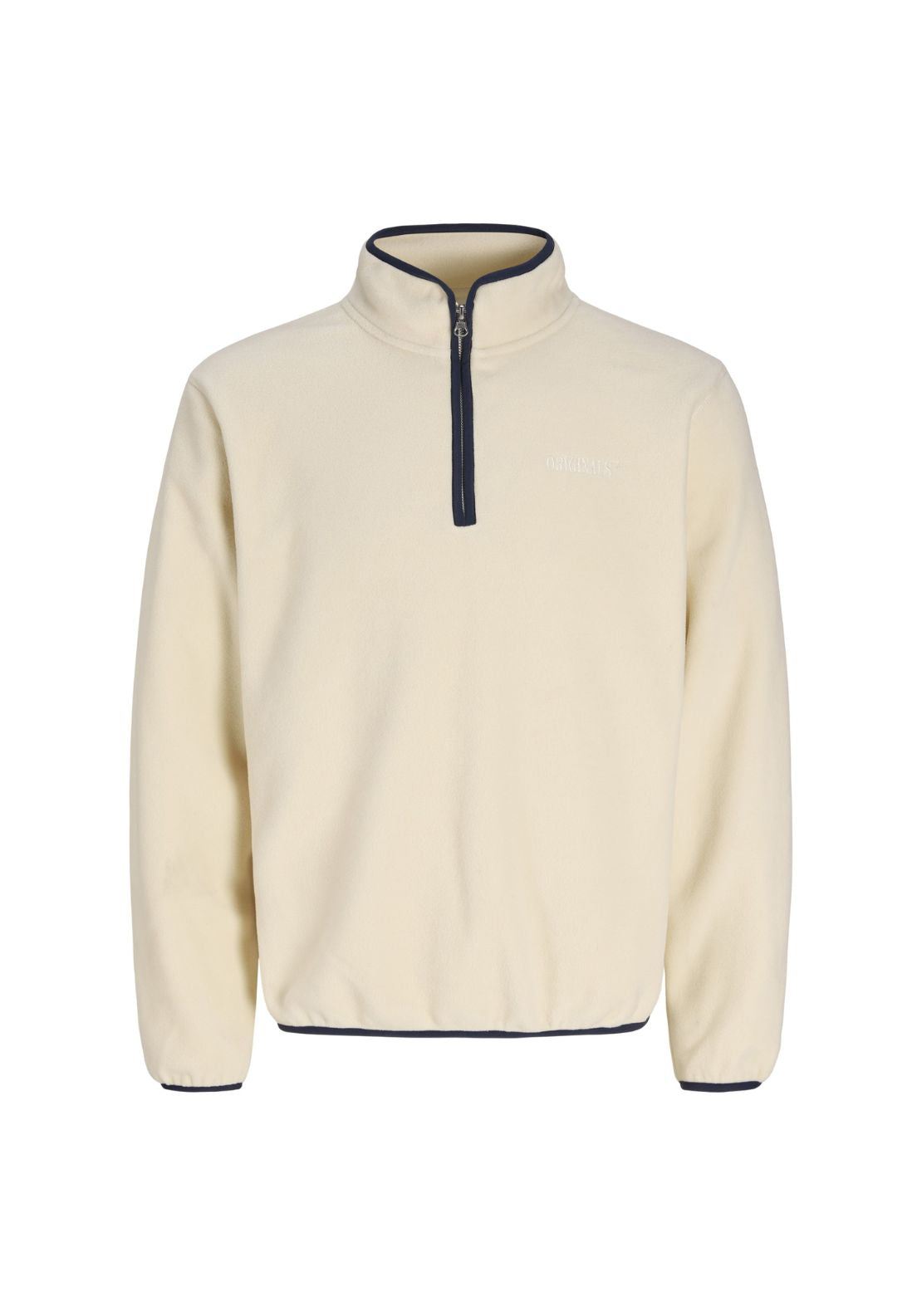Jack & Jones Frederiksberg 1/4 Zip Fleece - Antique White 1 Shaws Department Stores