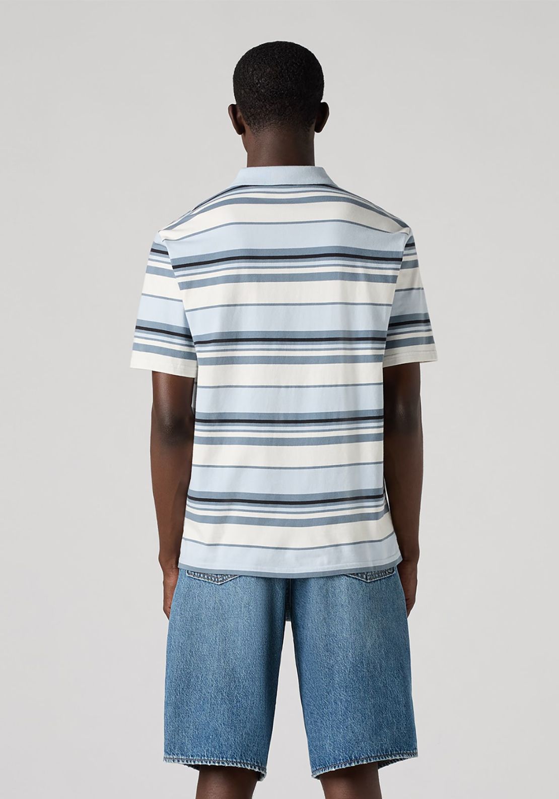 Levis Polo Shirt - Acacius Stripe Egret 2 Shaws Department Stores