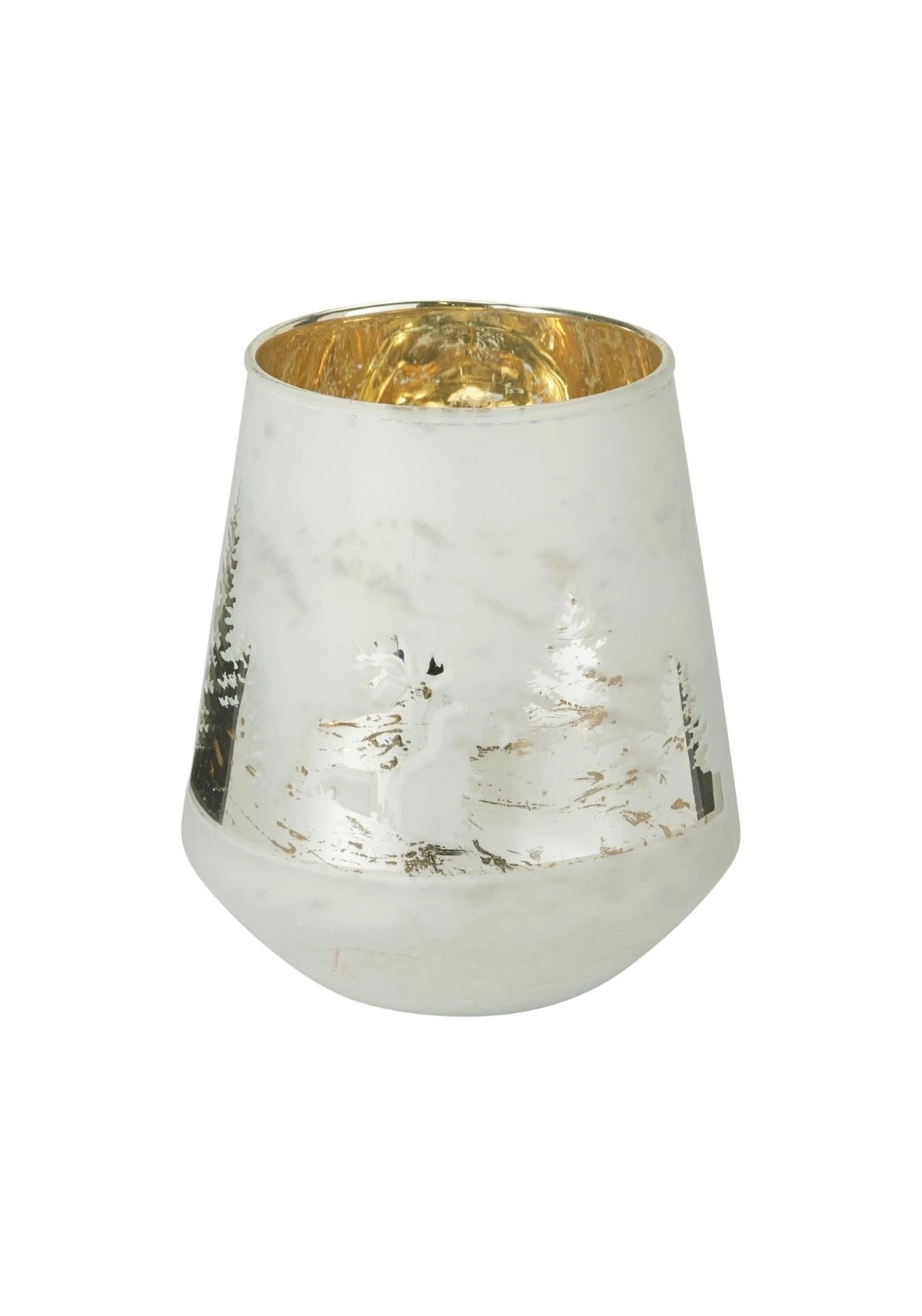 Reindeer Tealight Holder - White / Gold