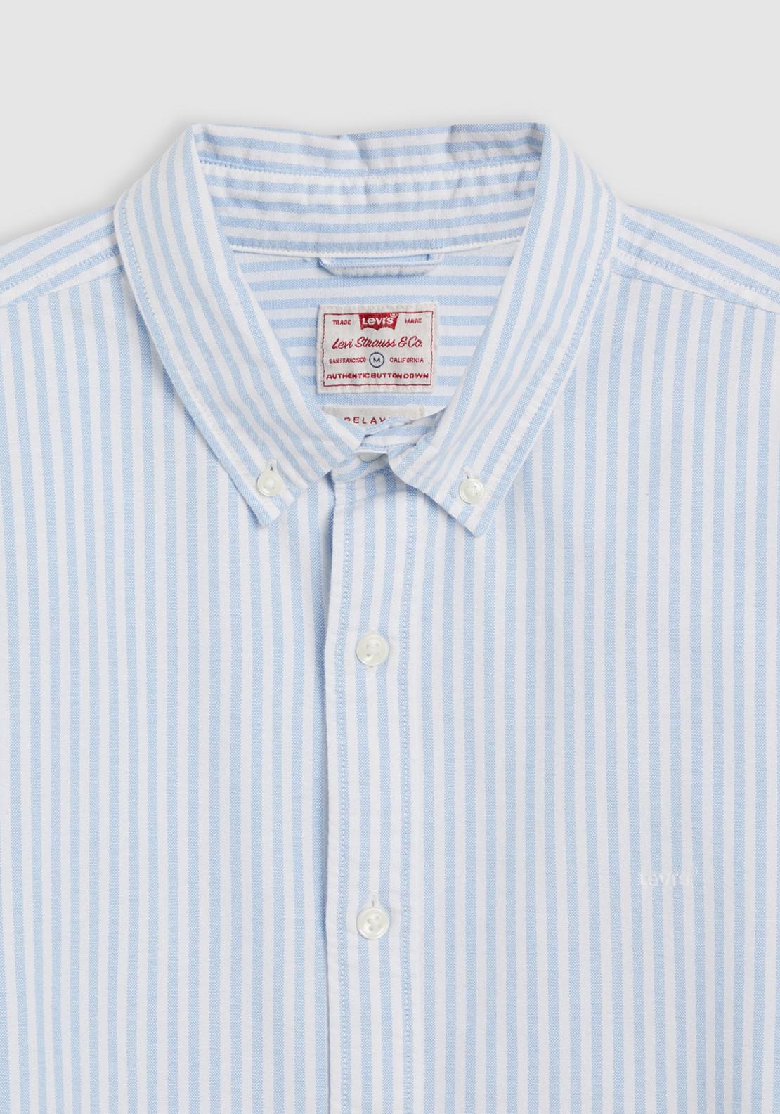 Levis Short Sleeve Authentic Button-Down Shirt - Waylon Stripe Della 5 Shaws Department Stores