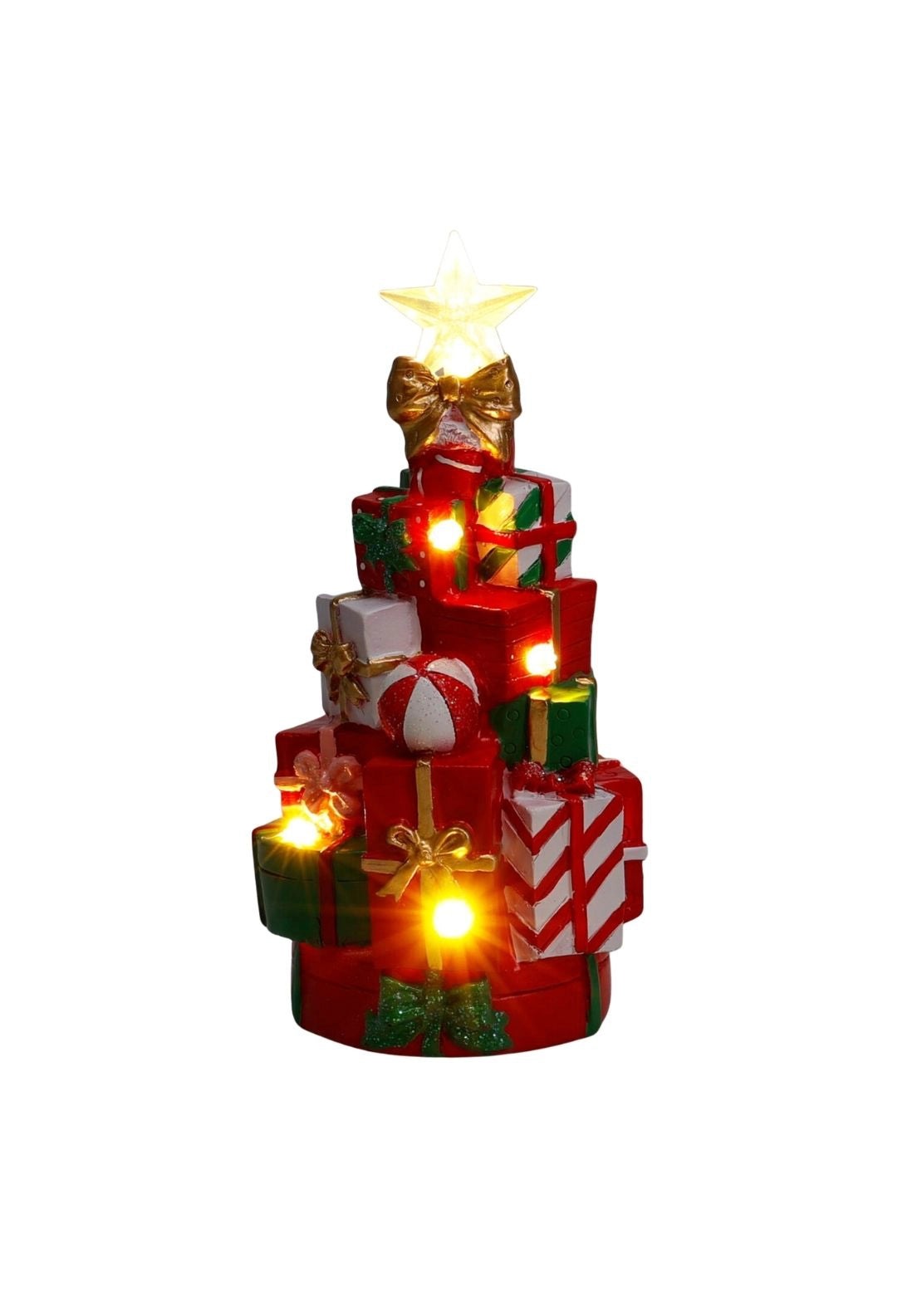 LED Christmas Tree Gift Box Stack - Multi