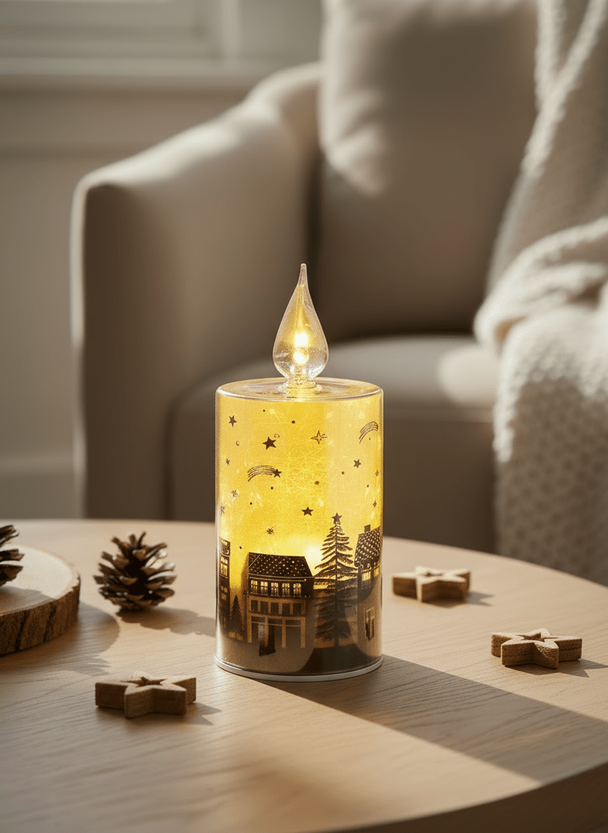 The Home Christmas LED Glass Candle 1 Shaws Department Stores
