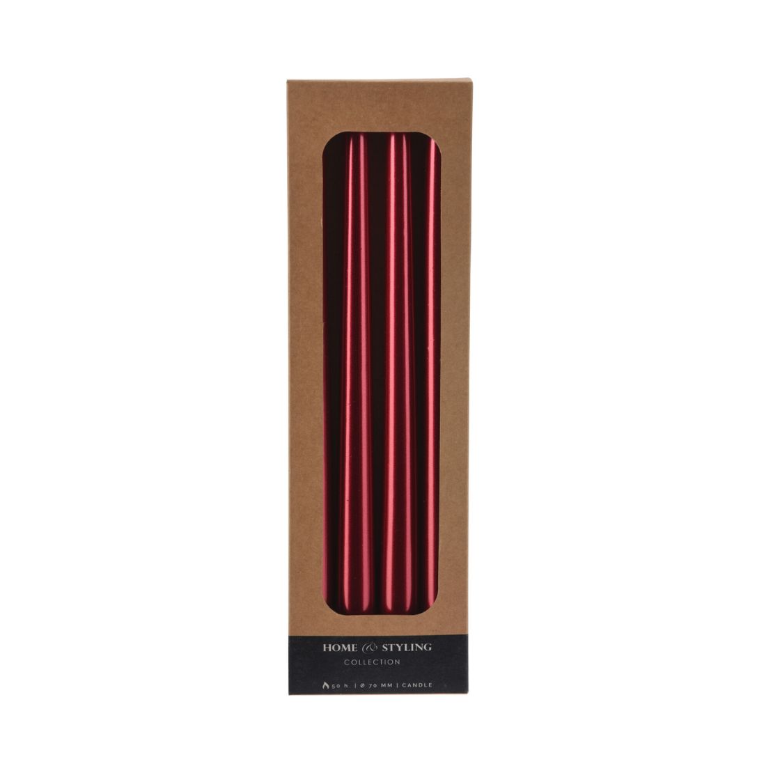 4 Piece Red Dinner Candles