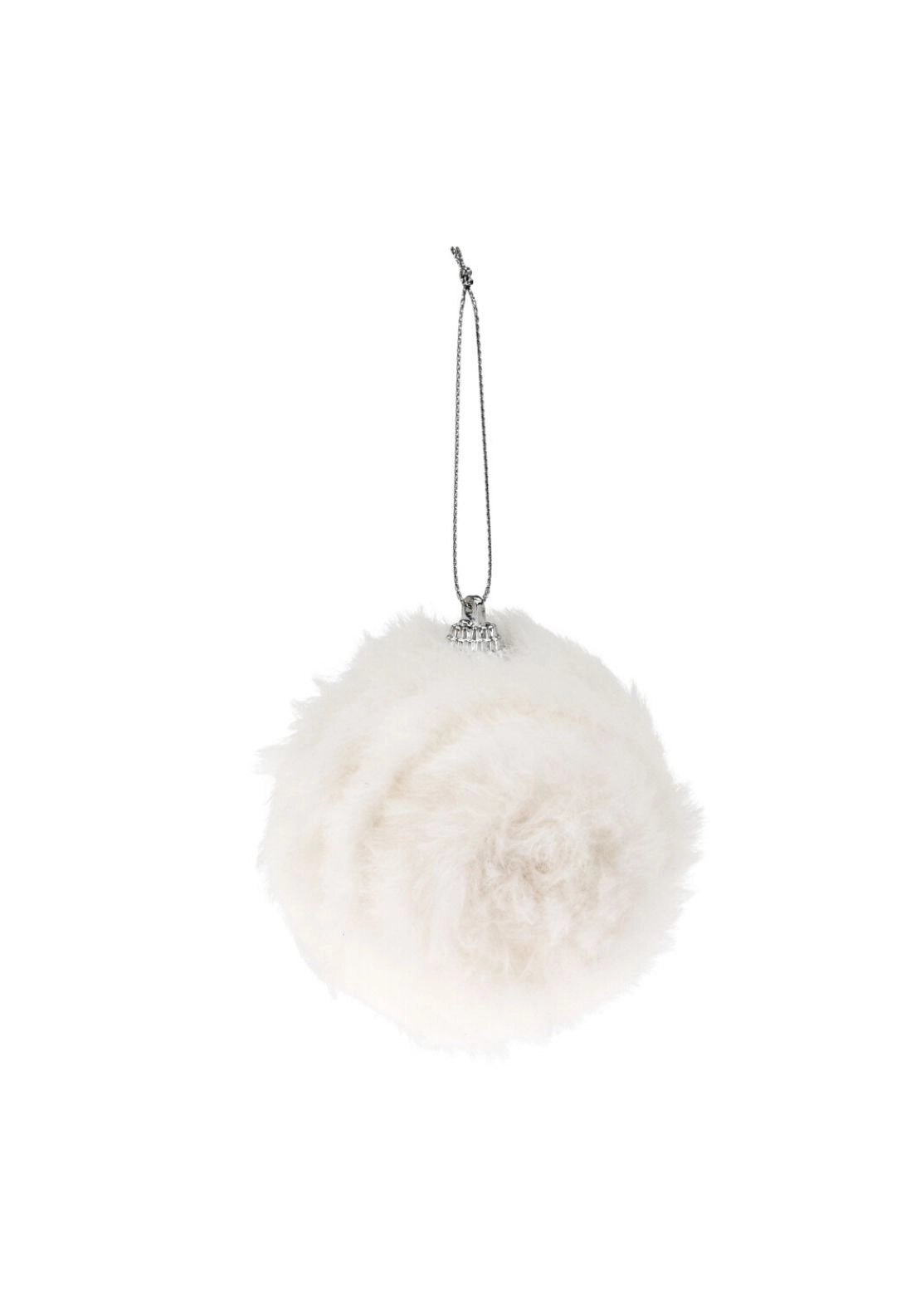 Christmas Faux Fur Bauble - White