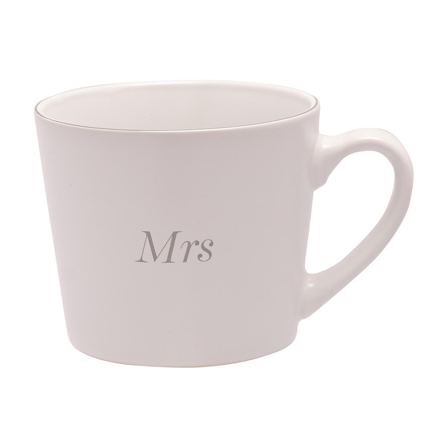 Amore Amore Set of 2 Grey & White Mugs - Mr & Mrs - Grey / White 4 Shaws Department Stores