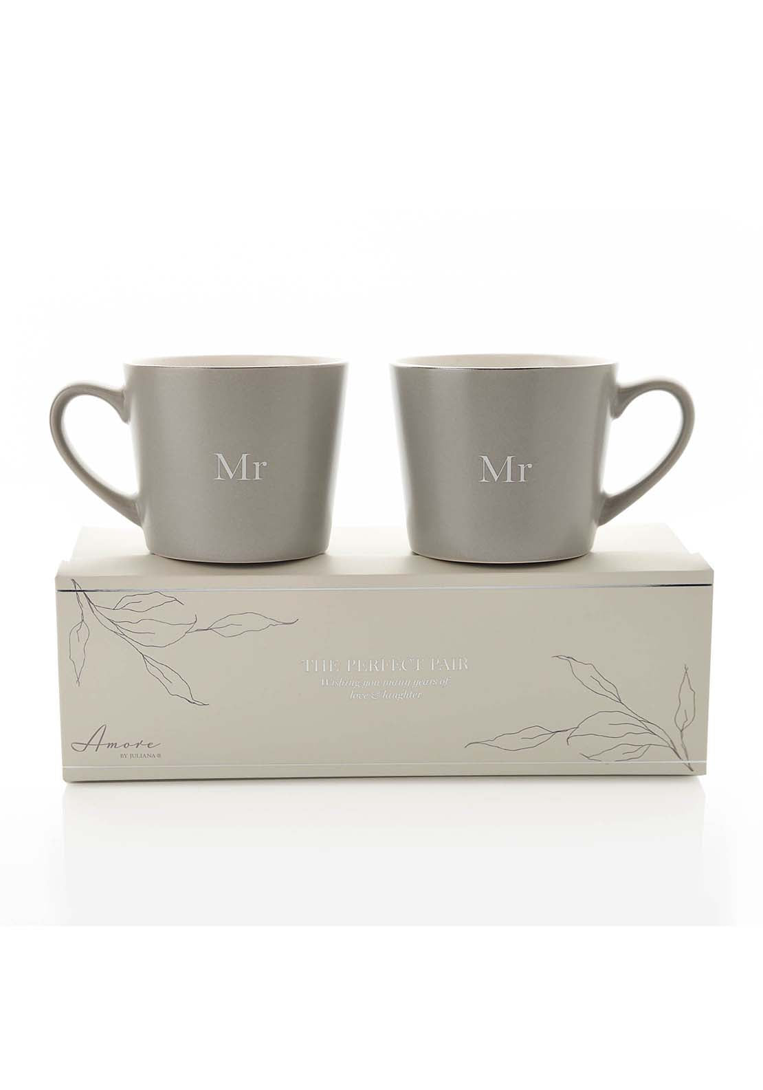 Amore Wedding Mugs Grey - Set Of Two 1 Shaws Department Stores