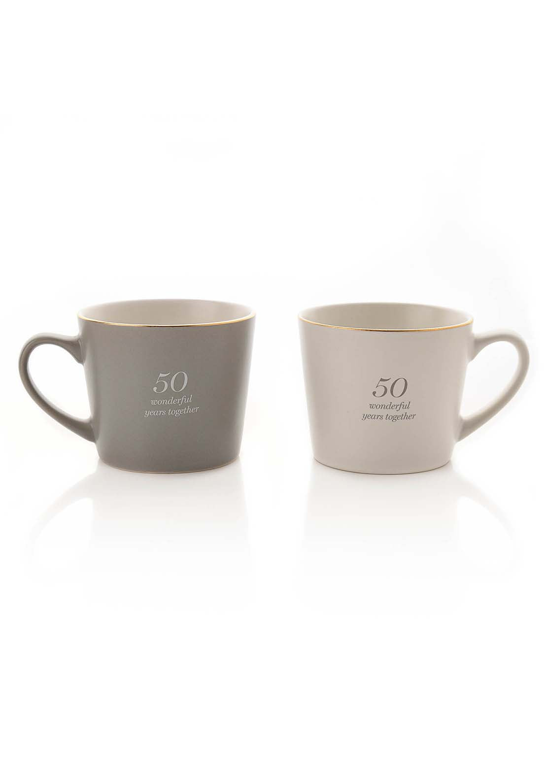 Amore By Juliana Set Of 2 Grey & White Mugs - 50Th Anniversary 2 Shaws Department Stores