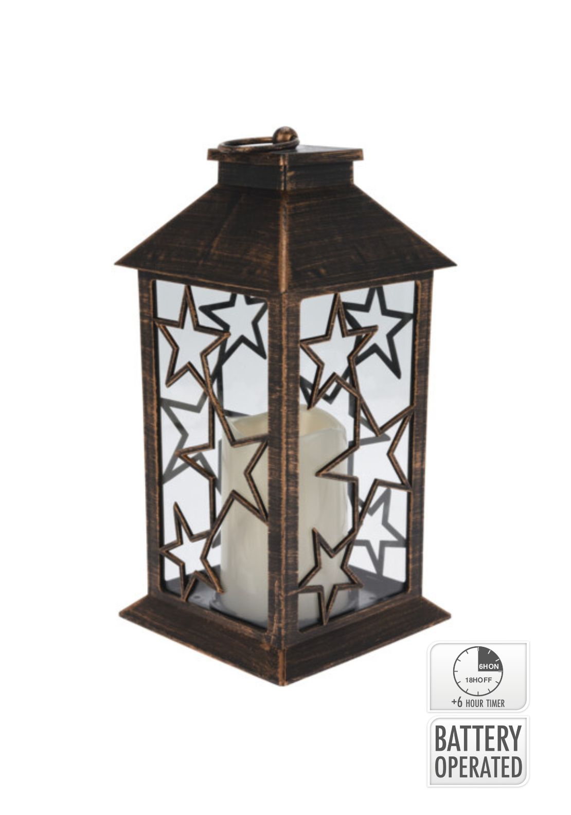 The Home Christmas LED Lantern Star Design - Black 2 Shaws Department Stores
