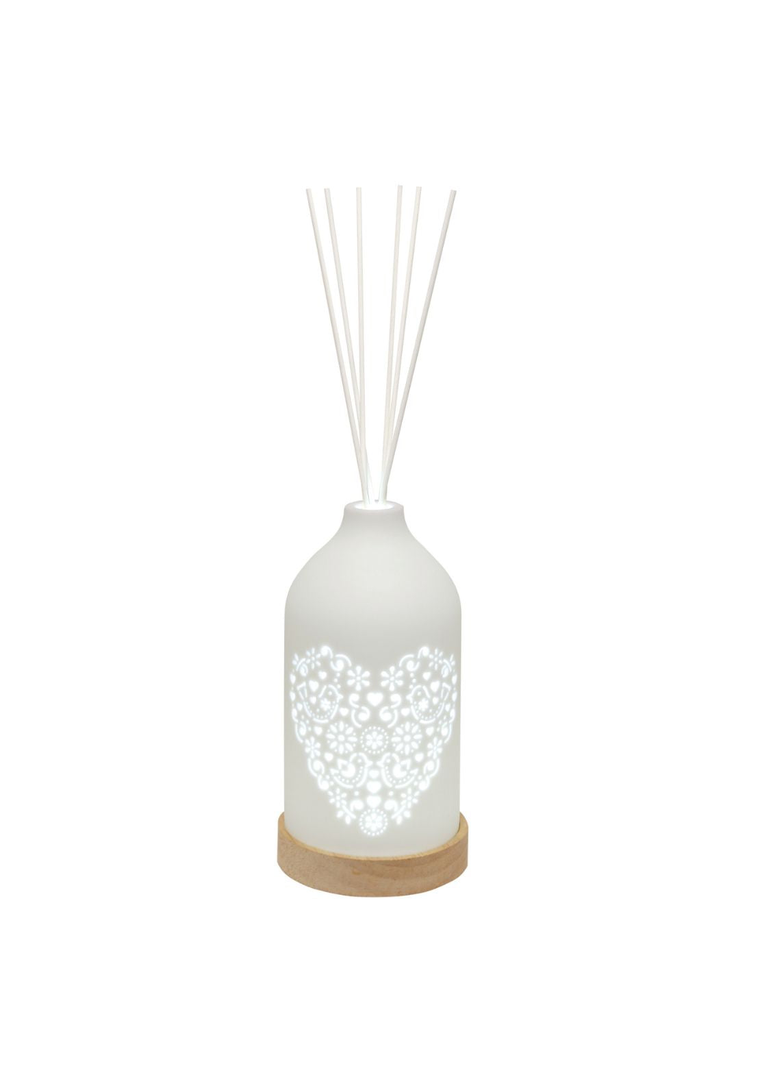 Aromatize LED Heart Ceramic Reed Diffuser - White 1 Shaws Department Stores