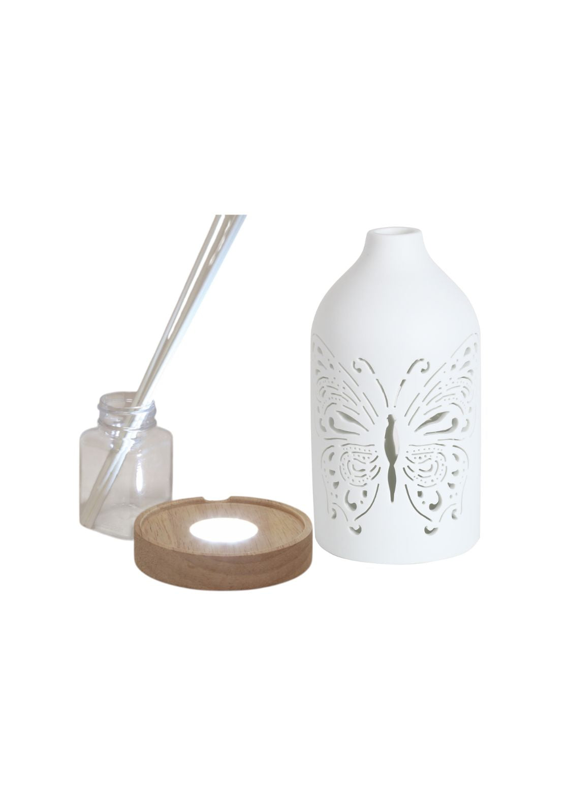 Aromatize LED Butterfly Ceramic Reed Diffuser - White 3 Shaws Department Stores