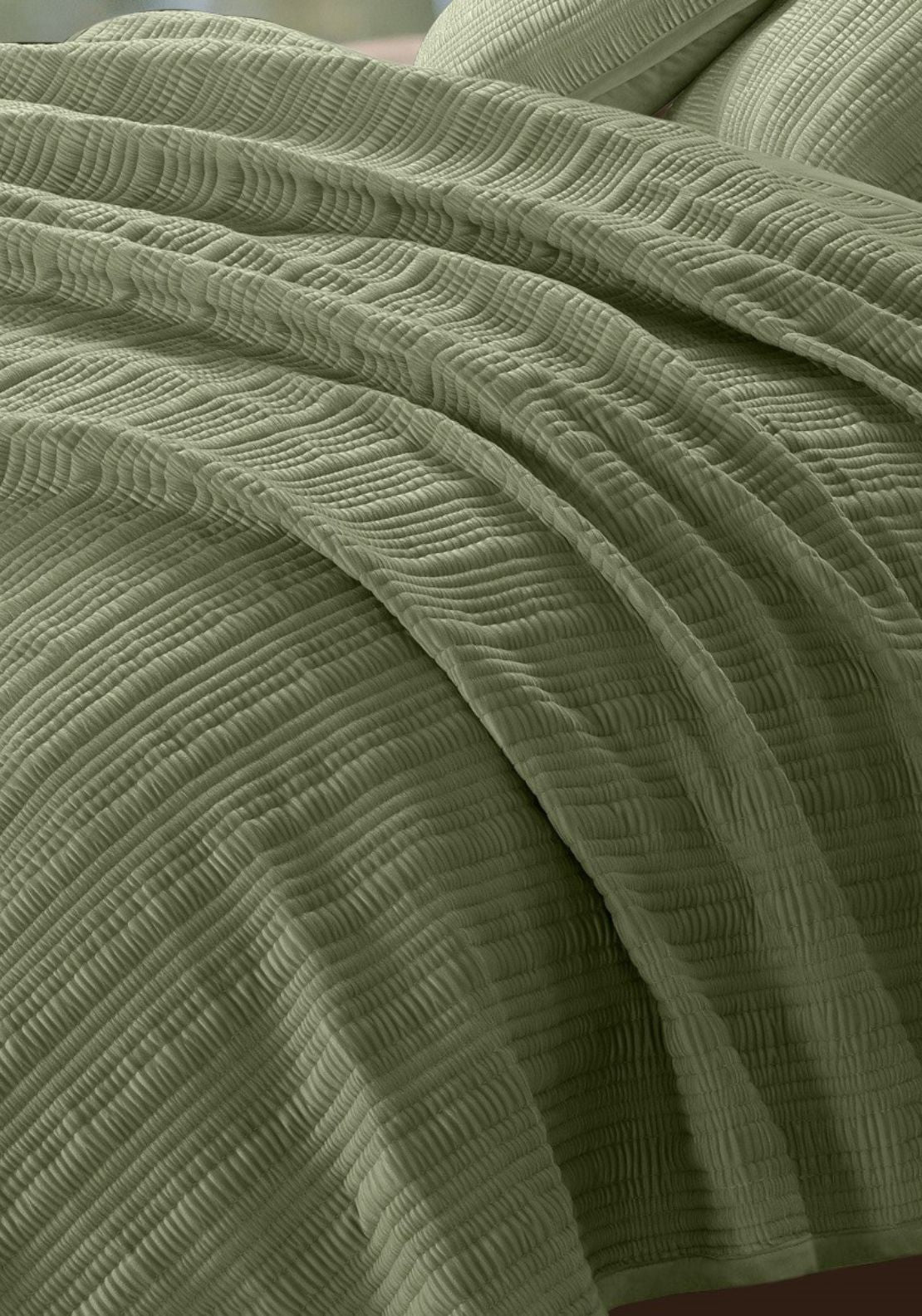 The Home Collection 100% Cotton Ashbury Throw - Green 2 Shaws Department Stores