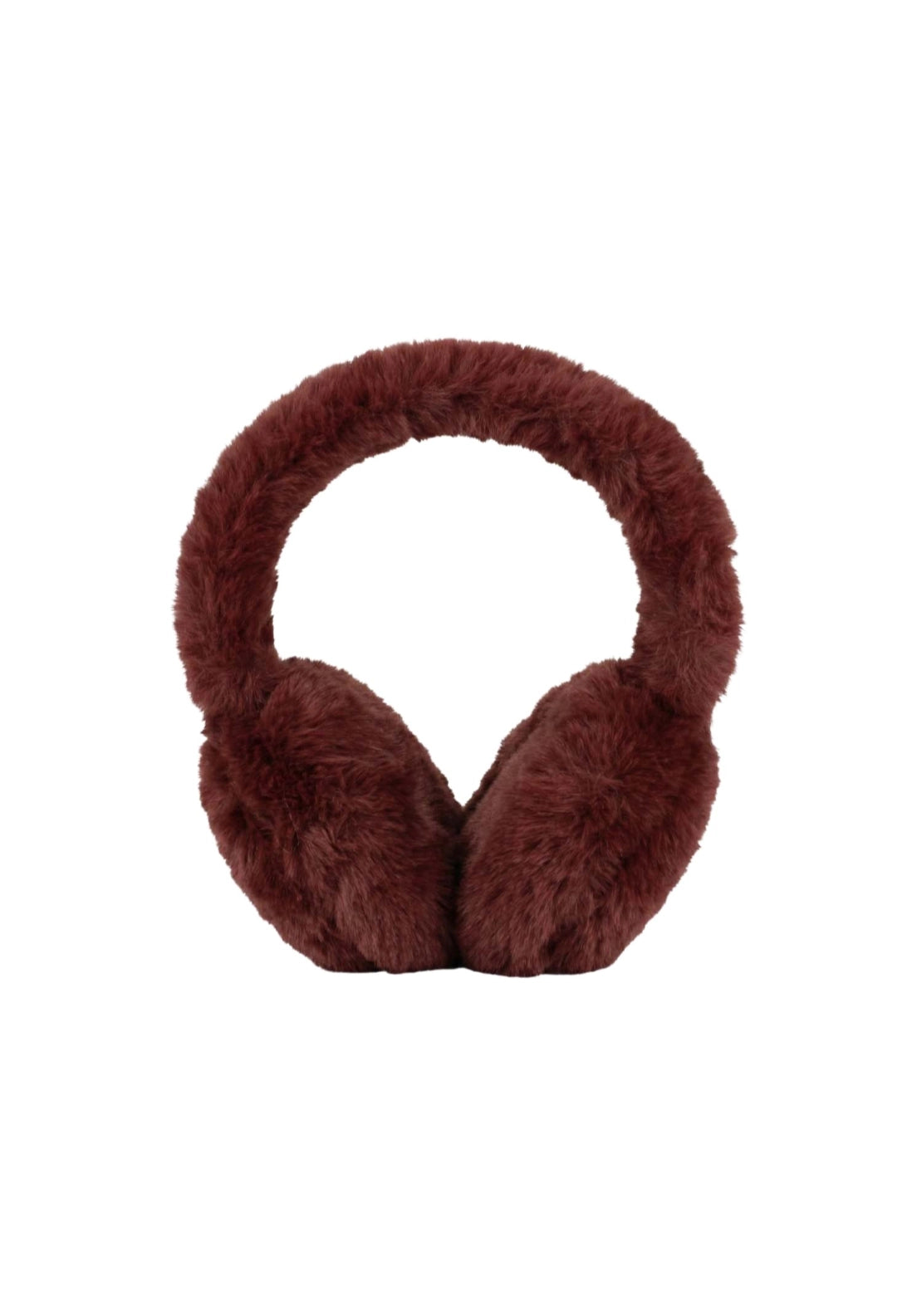 Fluffy Faux Fur Earmuffs - Wine