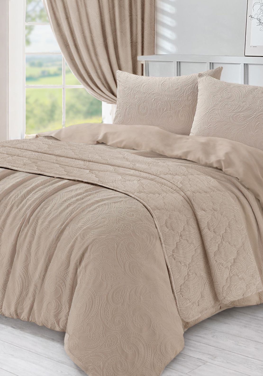 Heather & Ferne Astoria Curtains - Beige 1 Shaws Department Stores