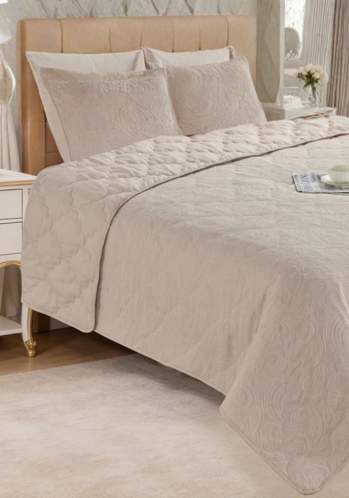 Heather & Ferne Astoria Throw - Nude 2 Shaws Department Stores