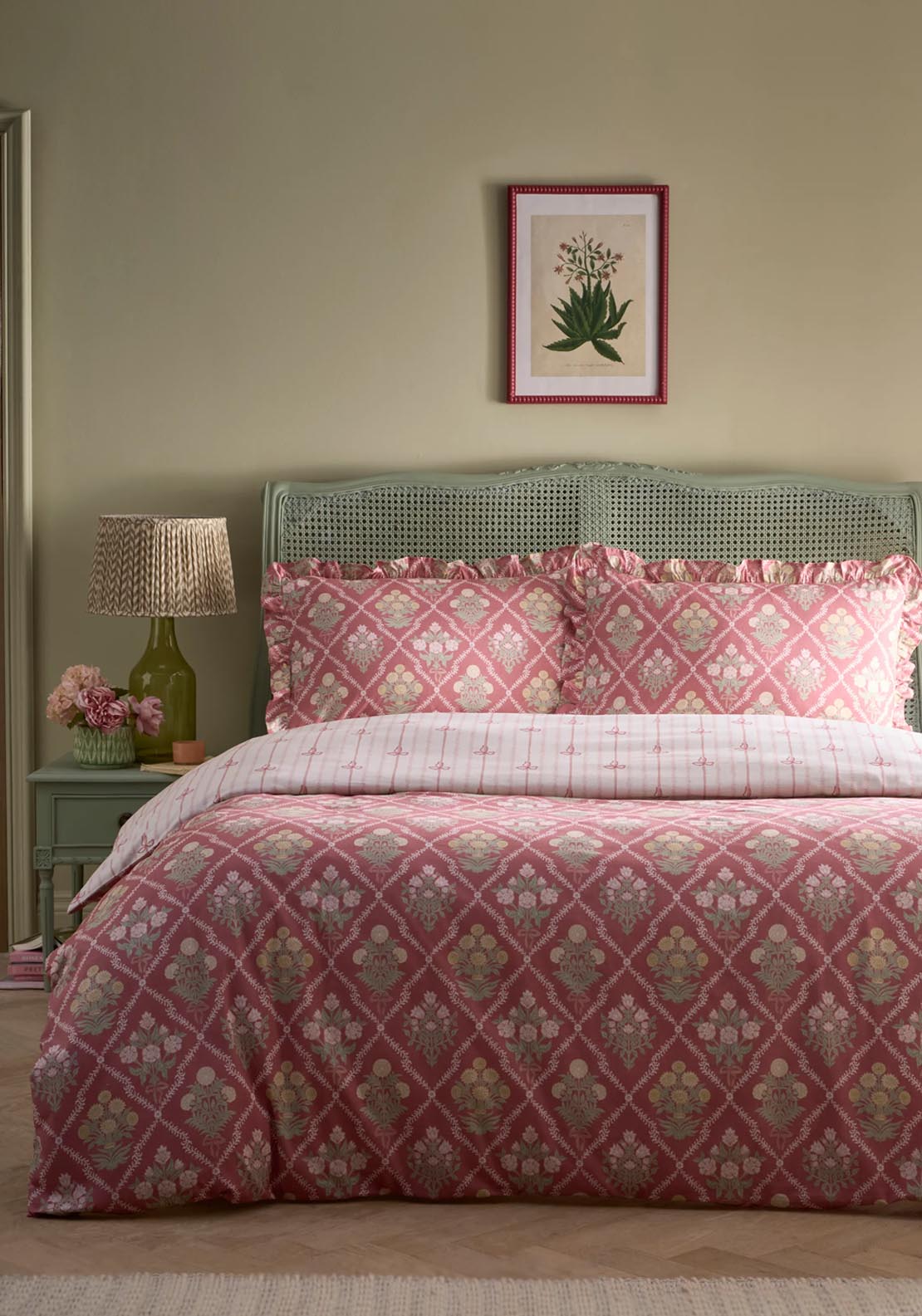 Heather & Ferne Aura Frill Duvet Cover Set - Pink 1 Shaws Department Stores