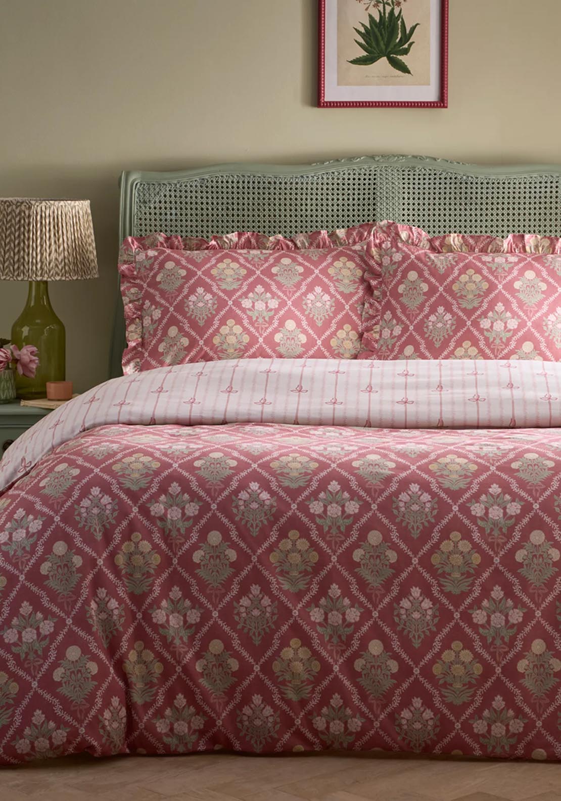 Heather & Ferne Aura Frill Duvet Cover Set - Pink 3 Shaws Department Stores