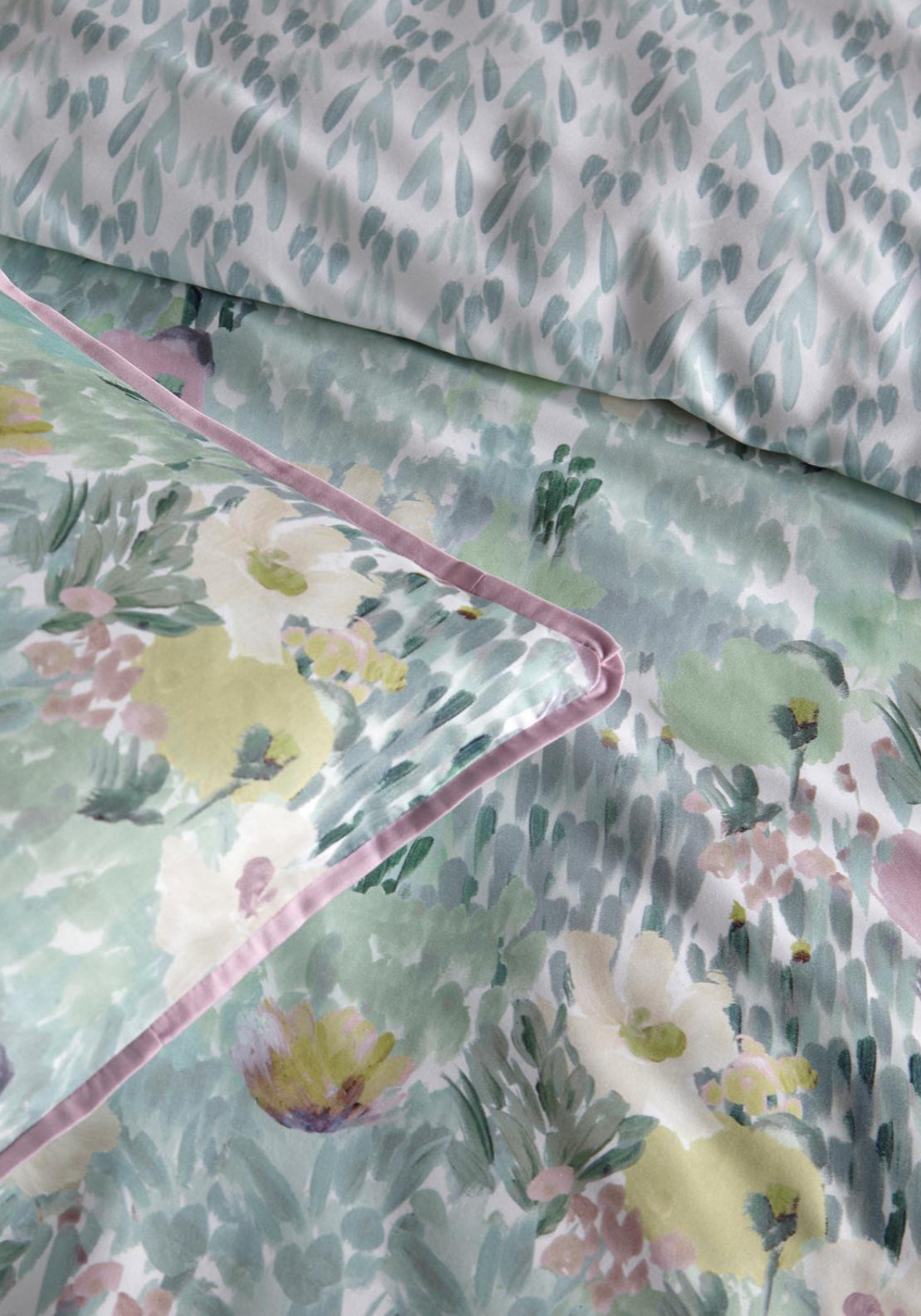 Heather & Ferne 100% Cotton Floral Duvet Cover Set - Green 4 Shaws Department Stores
