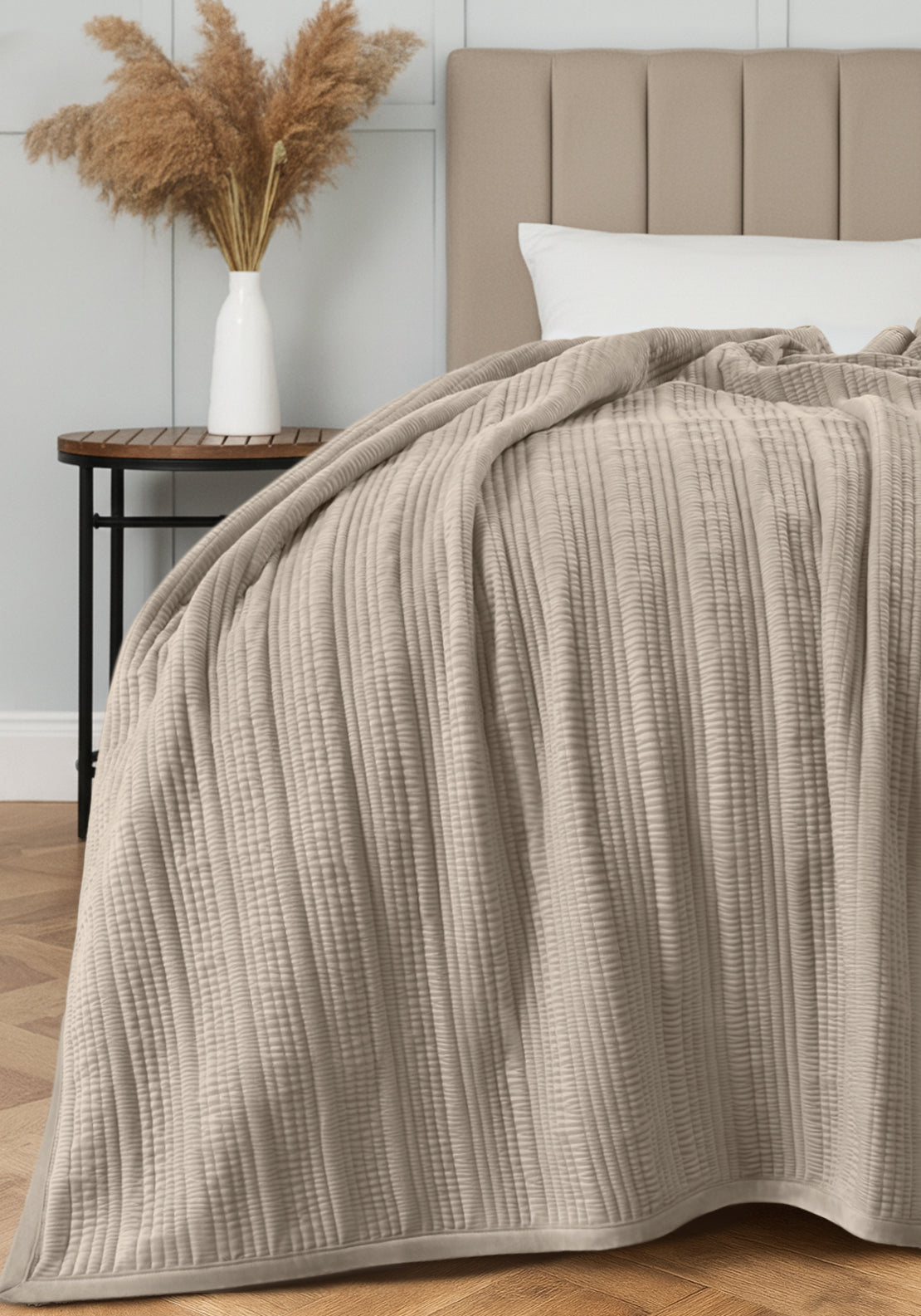 The Home Collection 100% Cotton Ashbury Throw - Nude 1 Shaws Department Stores