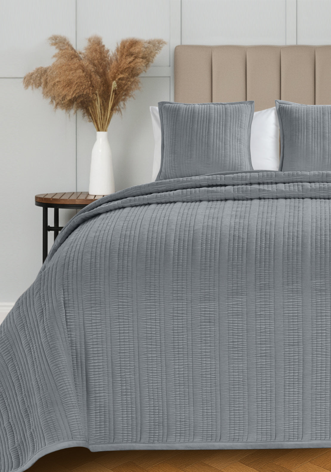 The Home Collection 100% Cotton Ashbury Throw - Grey 3 Shaws Department Stores