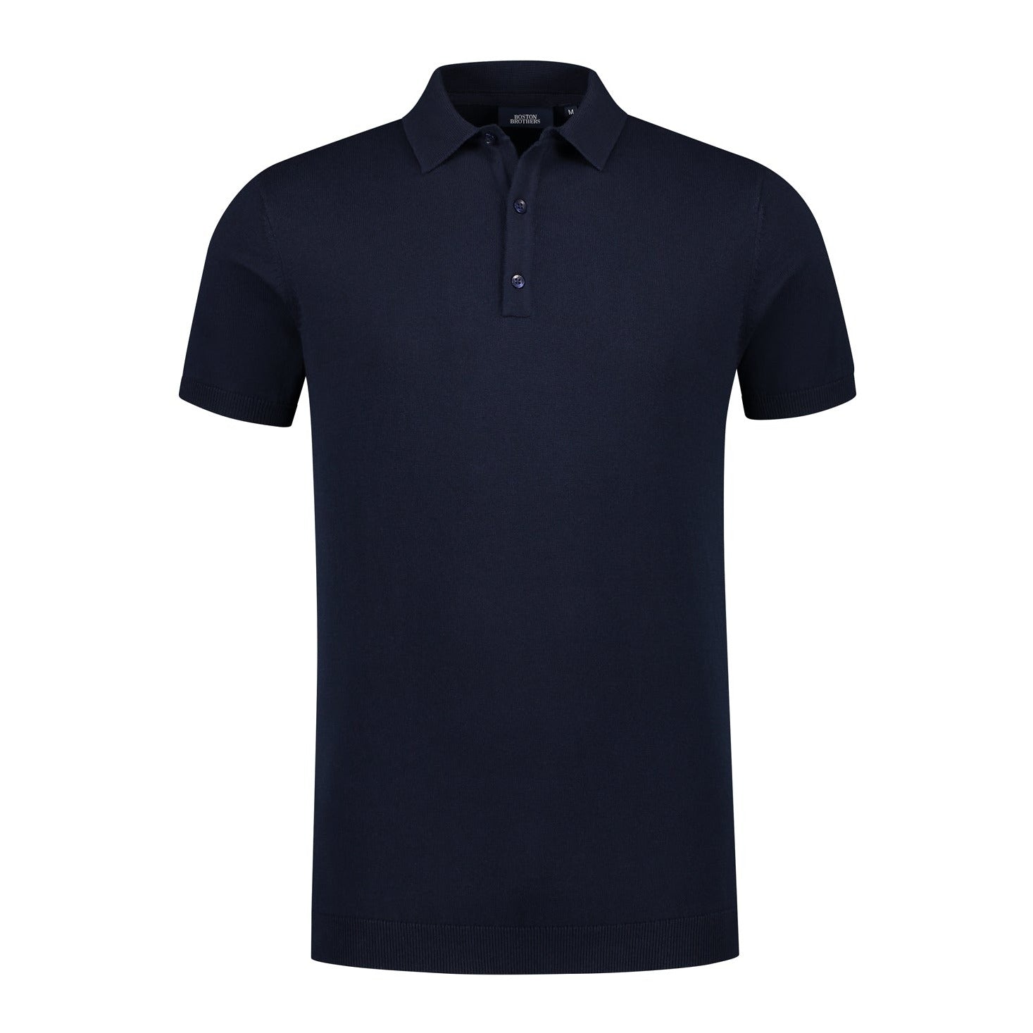 Boston Brothers 3 Button Knit Polo - Navy 1 Shaws Department Stores