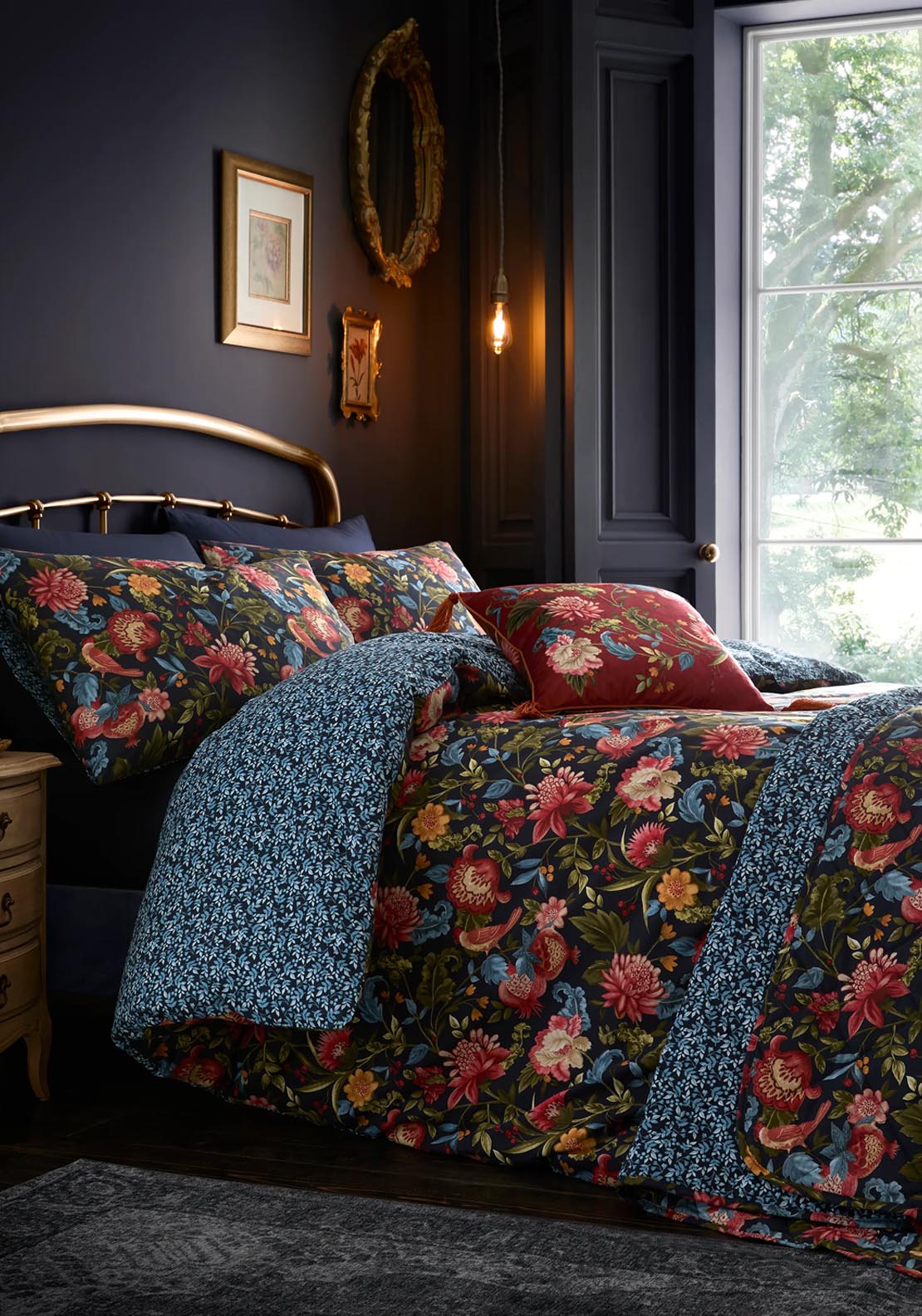 The Home Luxury Collection Jewelled Bedspread - Navy 3 Shaws Department Stores