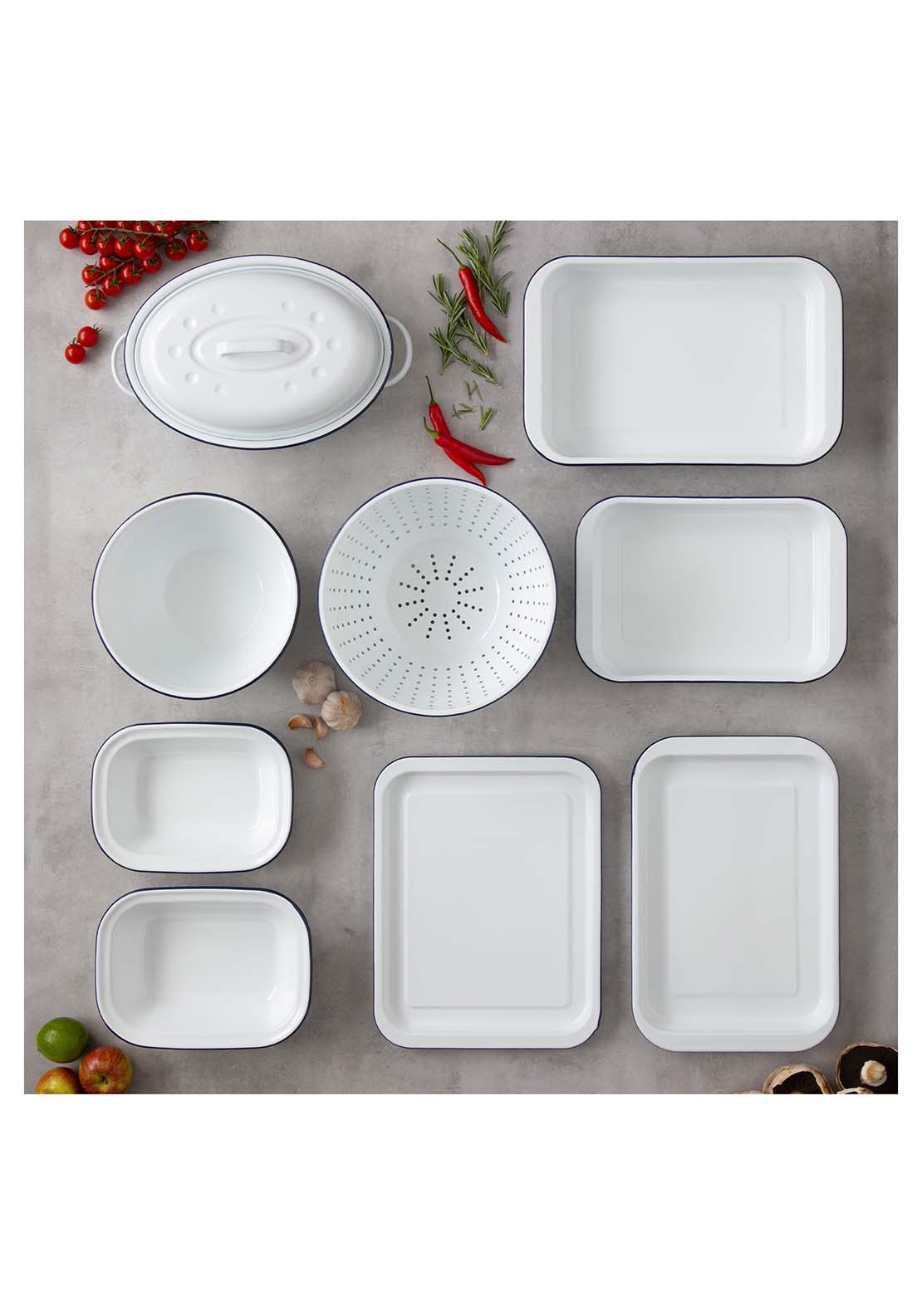 Hairy Bikers Hairy Bikers Enamelled Dish - White 5 Shaws Department Stores