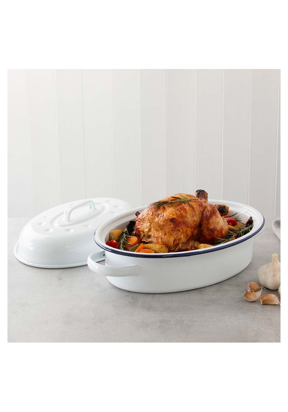 Hairy Bikers Hairy Bikers Enamelled 4L Casserole Dish - White 3 Shaws Department Stores