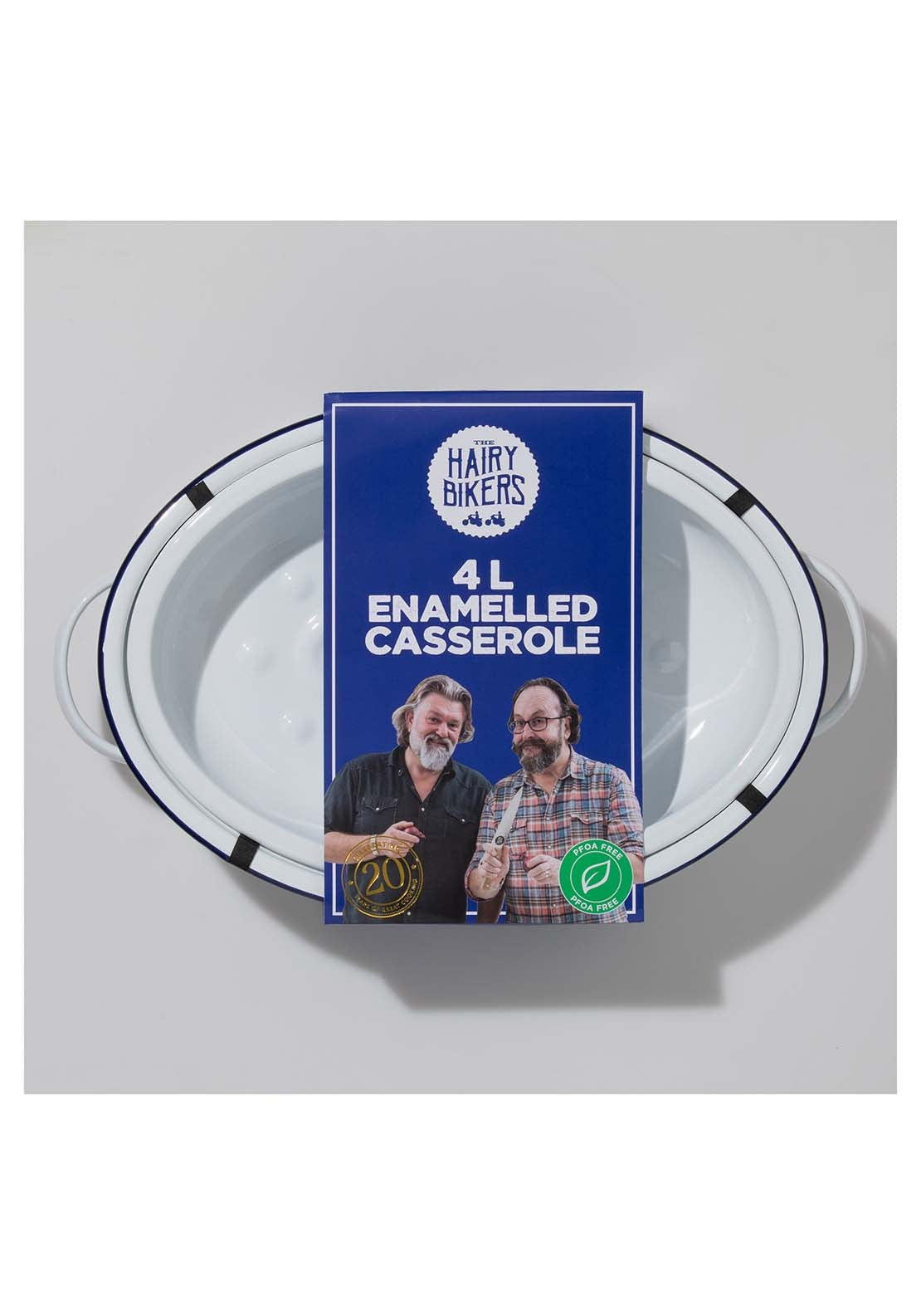 Hairy Bikers Hairy Bikers Enamelled 4L Casserole Dish - White 2 Shaws Department Stores