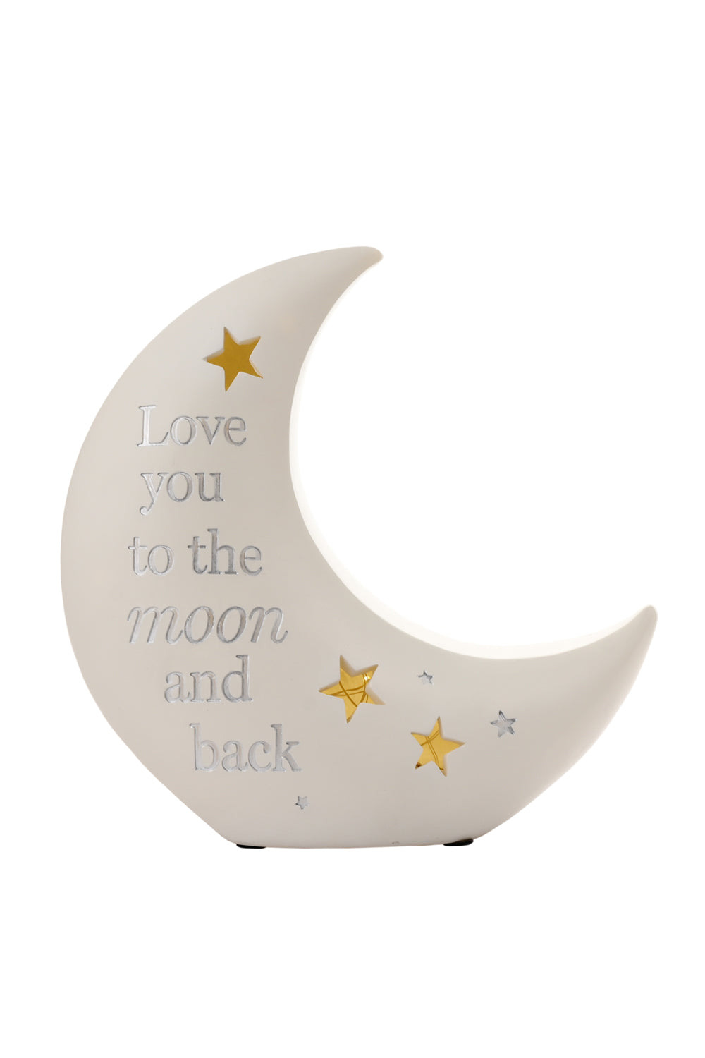 Bambino Bambino Moon Shaped Resin Night Light "Love you to the Moon" 1 Shaws Department Stores
