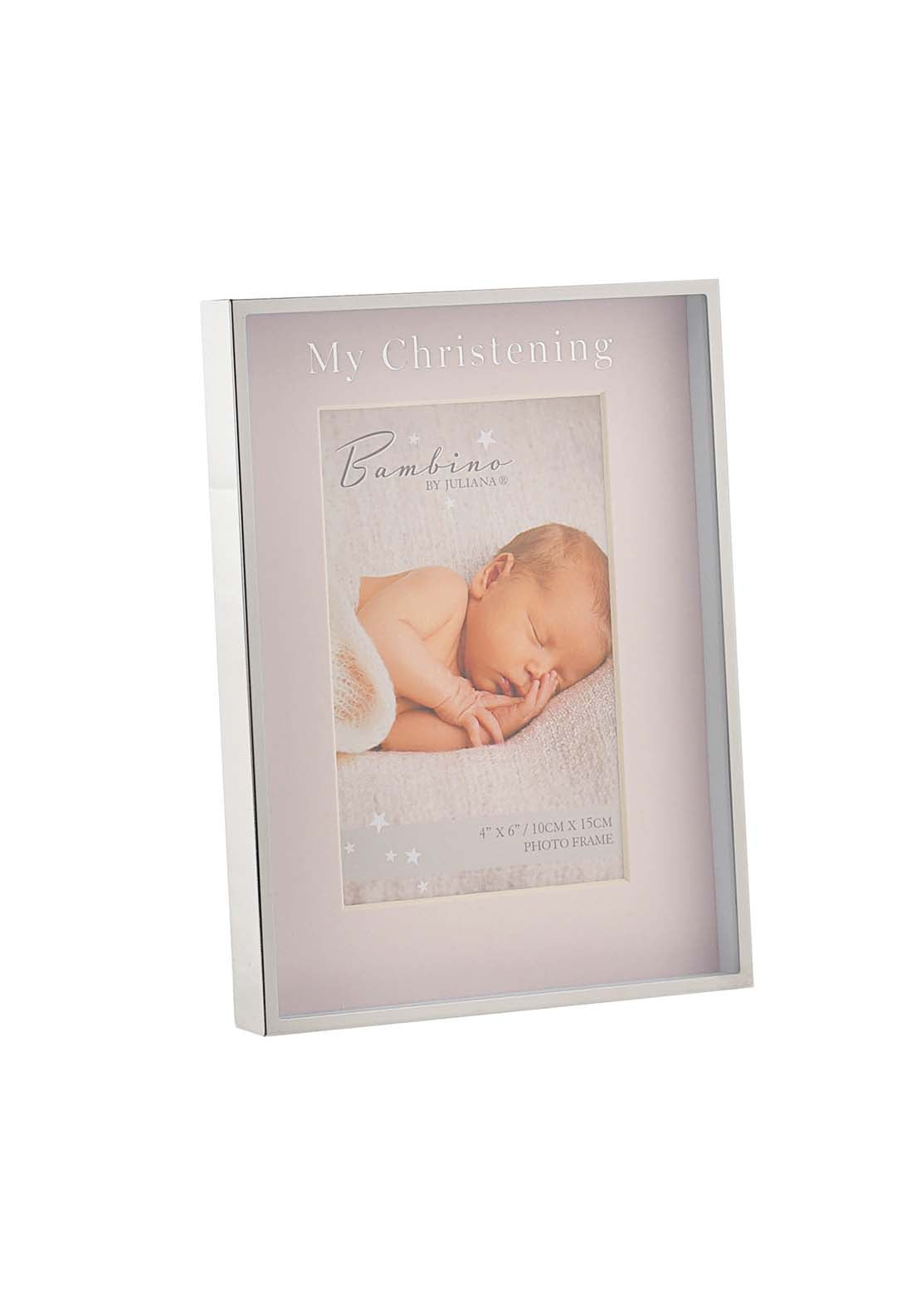 Bambino By Juliana Silver Colour Photo Frame "Christening Day" Pink 4" X 6" 3 Shaws Department Stores
