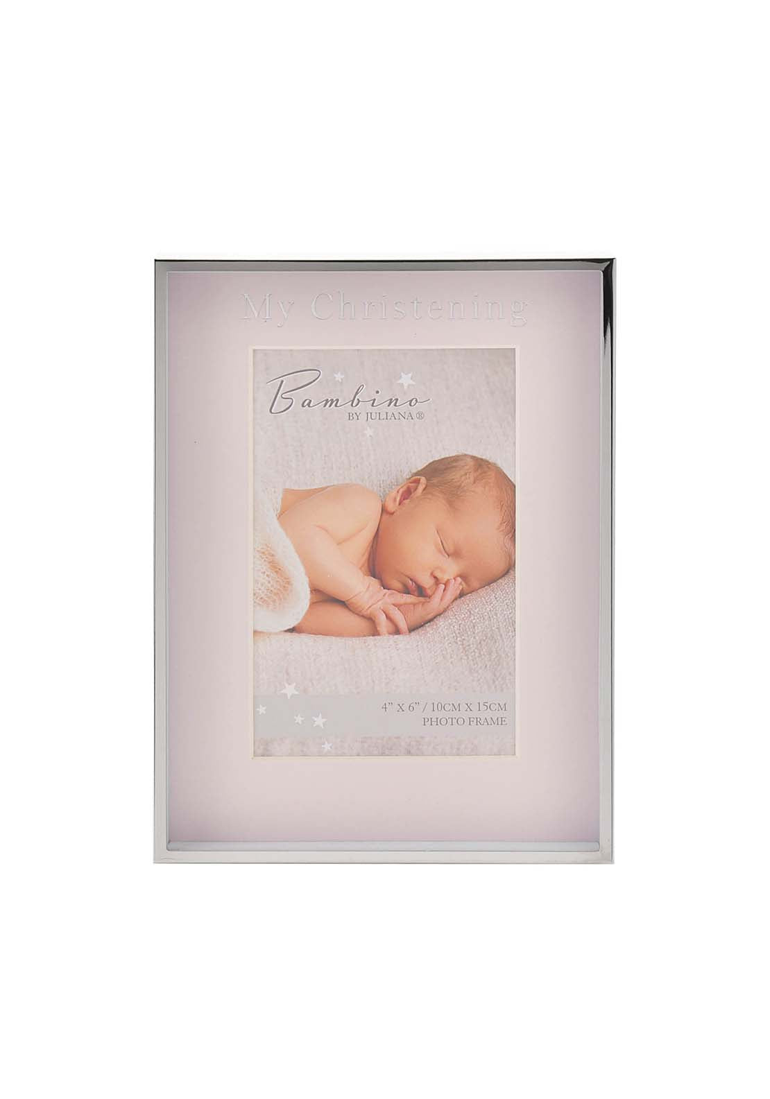 Bambino By Juliana Silver Colour Photo Frame "Christening Day" Pink 4" X 6" 1 Shaws Department Stores