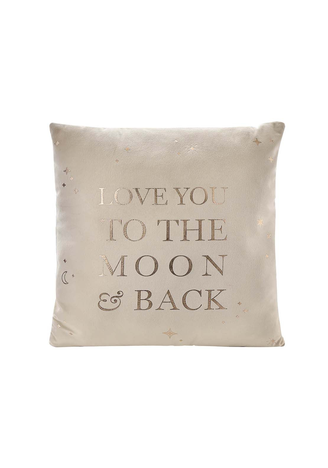 Bambino By Juliana Velvet Square Cushion Moon & Back 40Cm 1 Shaws Department Stores