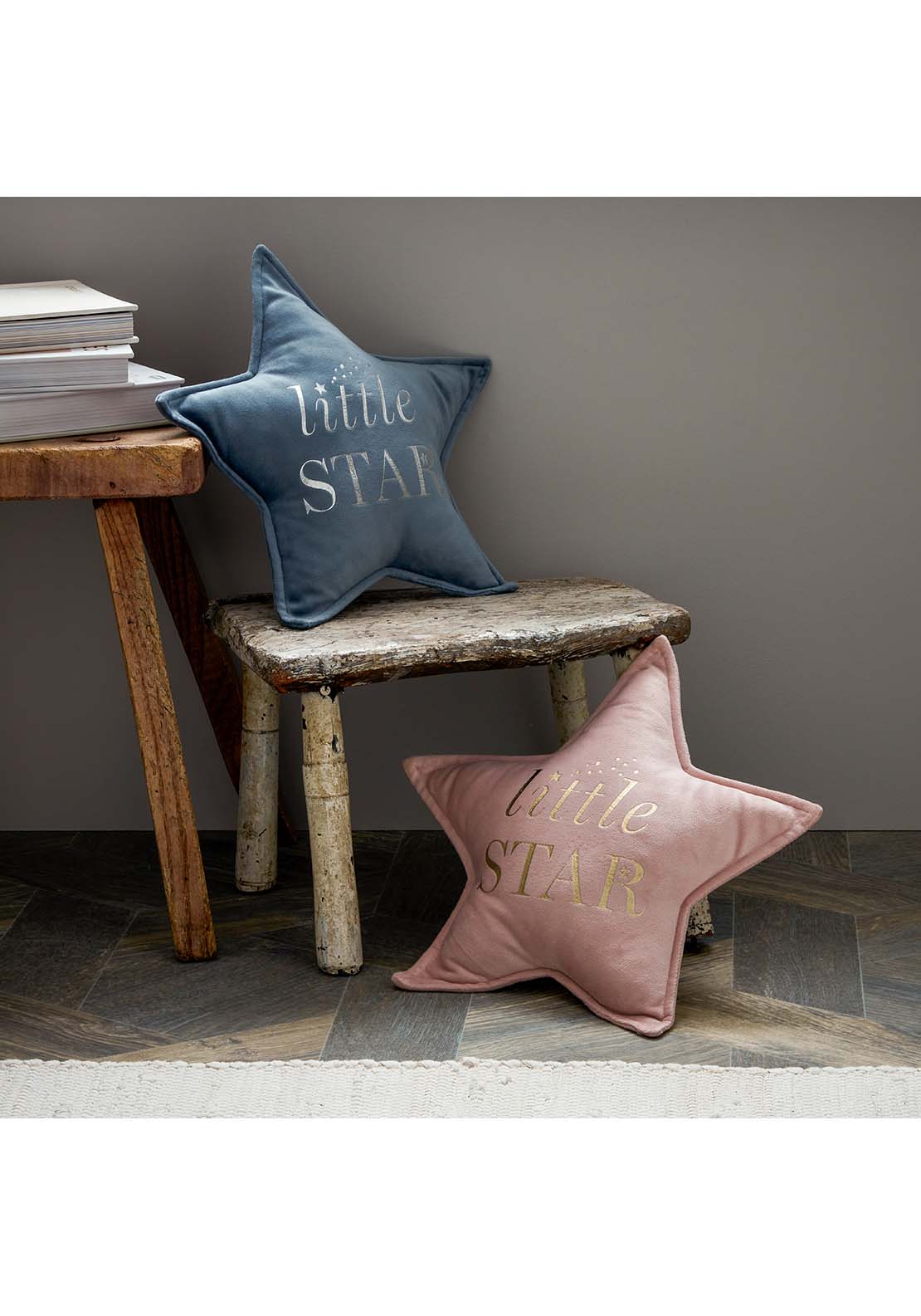 Bambino By Juliana Little Star Velvet Cushion 30Cm Blue 3 Shaws Department Stores