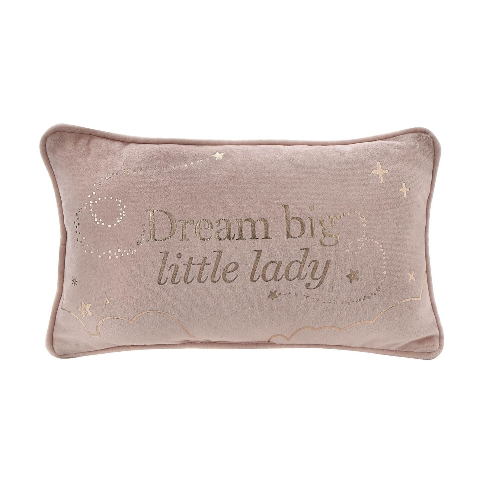 The Home Collection Bambino Rectangle Velvet Cushion "Little Lady" 33Cm 1 Shaws Department Stores