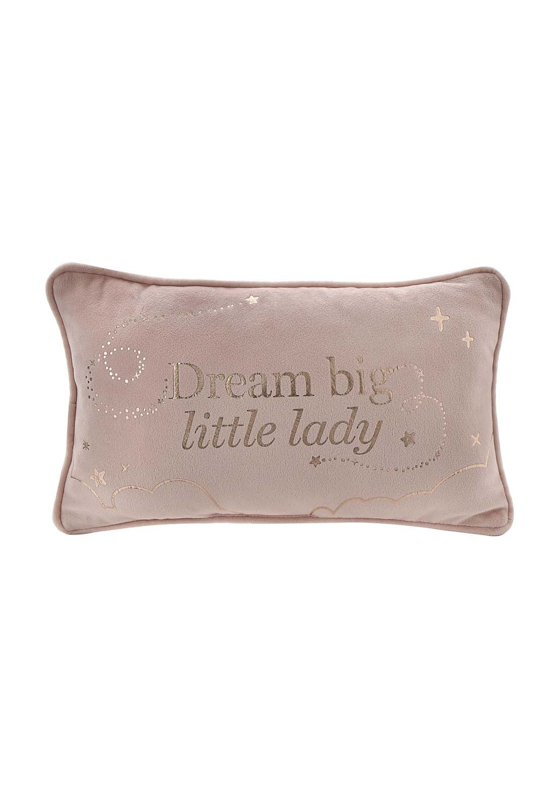 Bambino By Juliana Rectangle Velvet Cushion "Little Lady" 33Cm 1 Shaws Department Stores