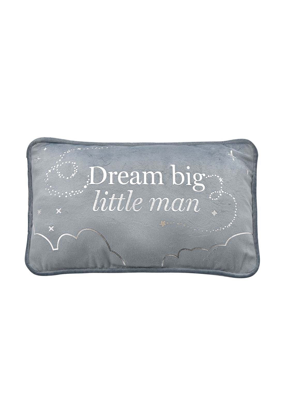Bambino By Juliana Rectangle Velvet Cushion "Little Man" 33Cm 1 Shaws Department Stores